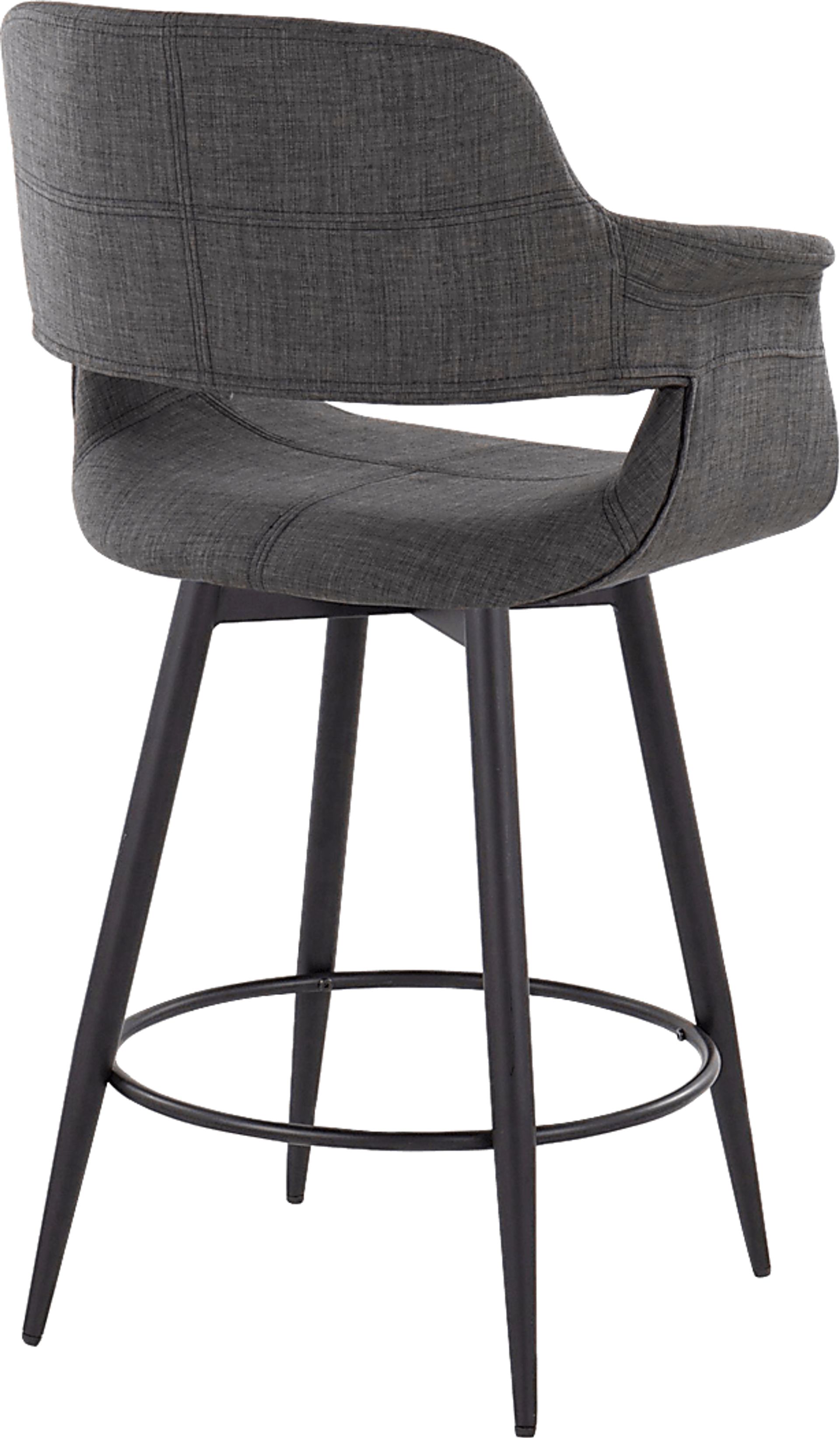Lafanette II Charcoal Swivel Counter Height Stool, Set of 2 - Image 7
