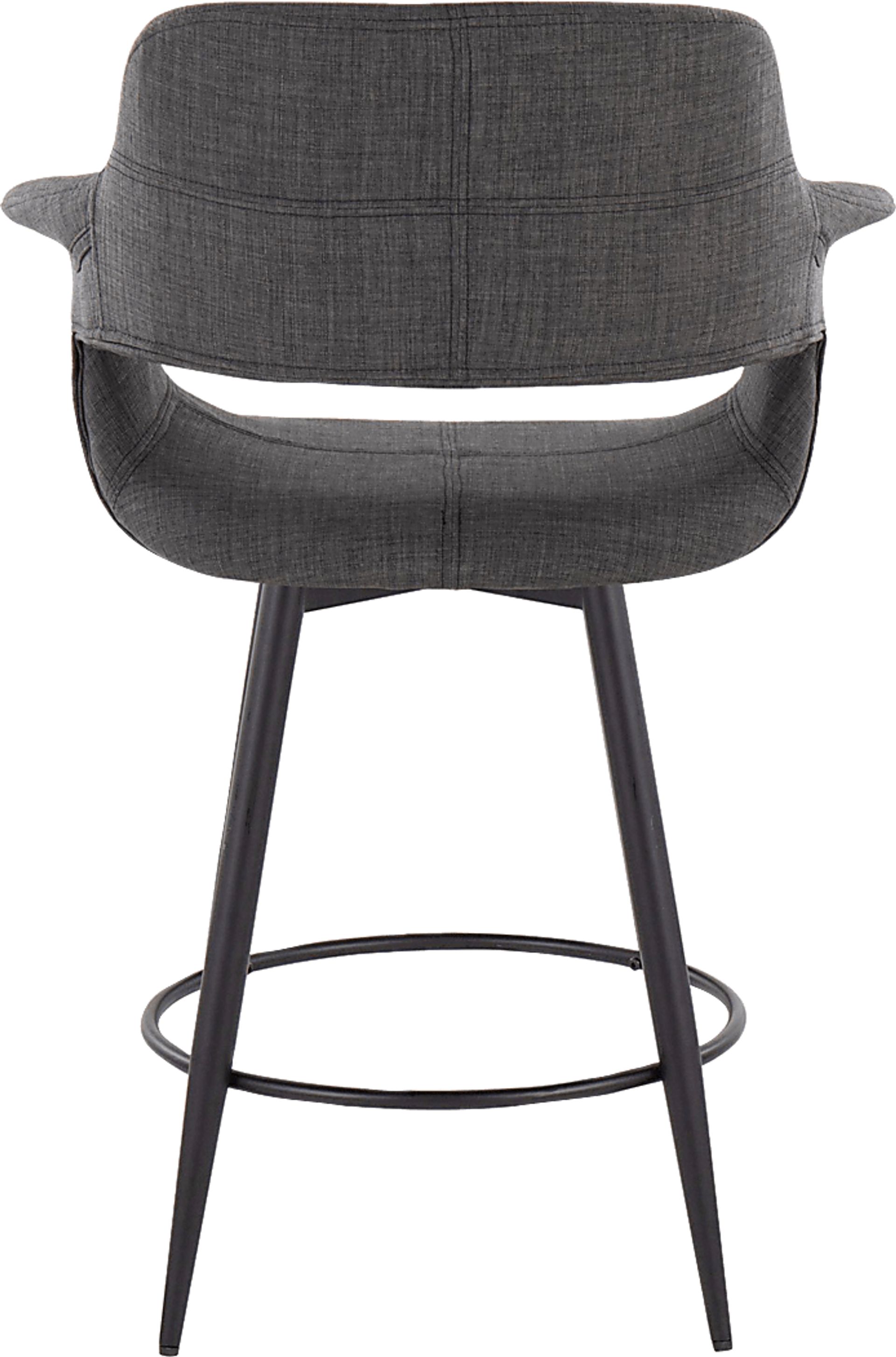 Lafanette II Charcoal Swivel Counter Height Stool, Set of 2 - Image 8