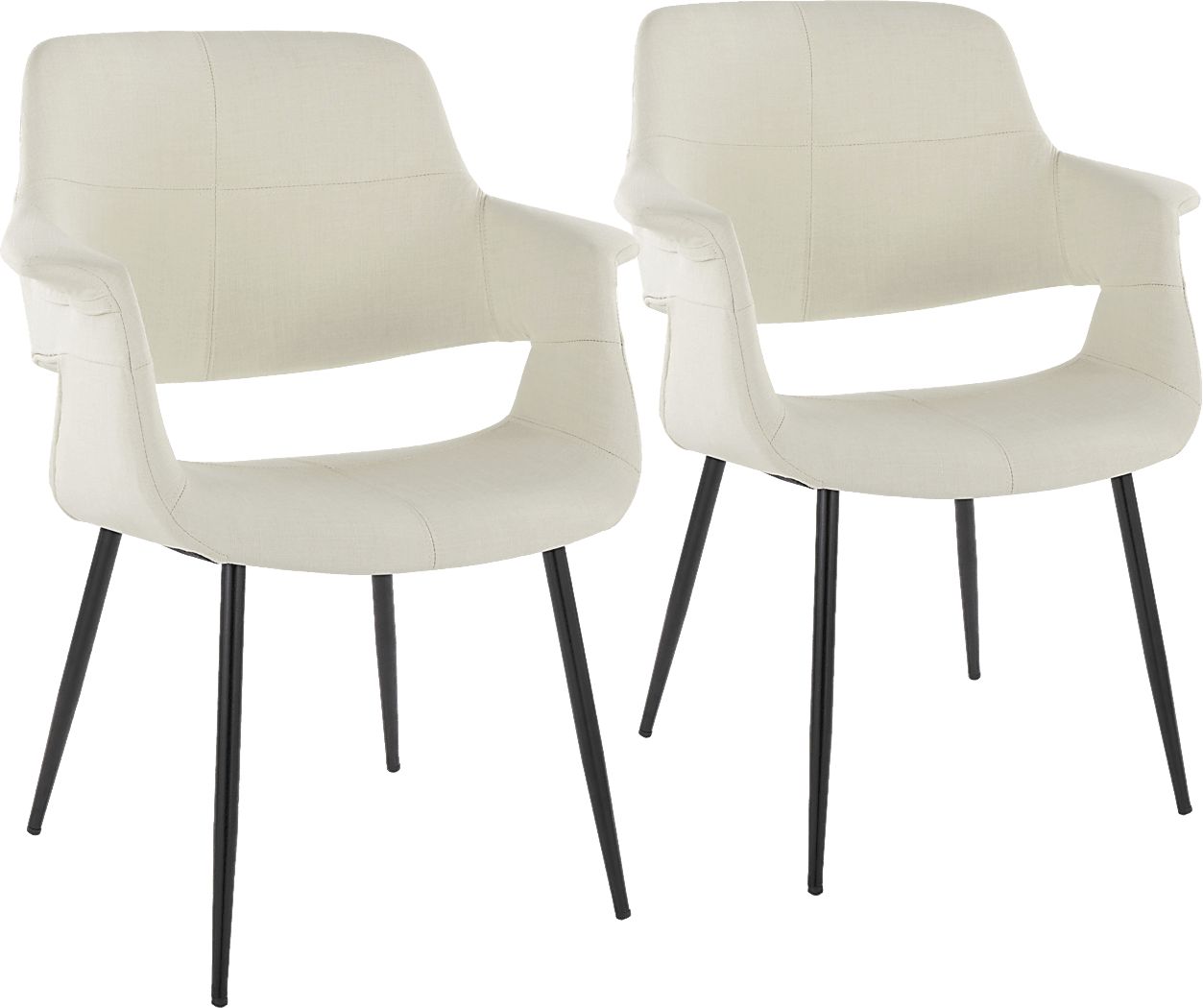 Lafanette II Cream Arm Chair, Set of 2