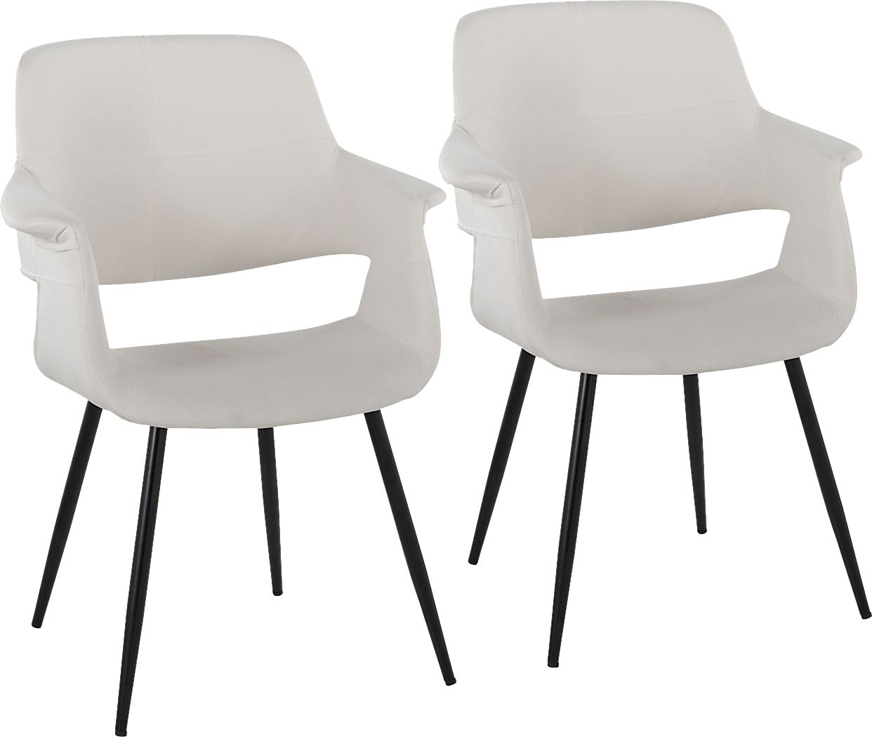 Lafanette II Cream Arm Chair, Set of 2