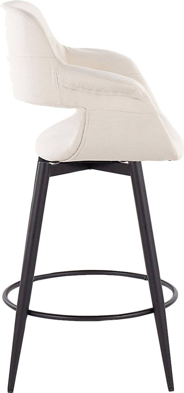 Lafanette II Cream Swivel Counter Height Stool, Set of 2 - Thumbnail - Image 4