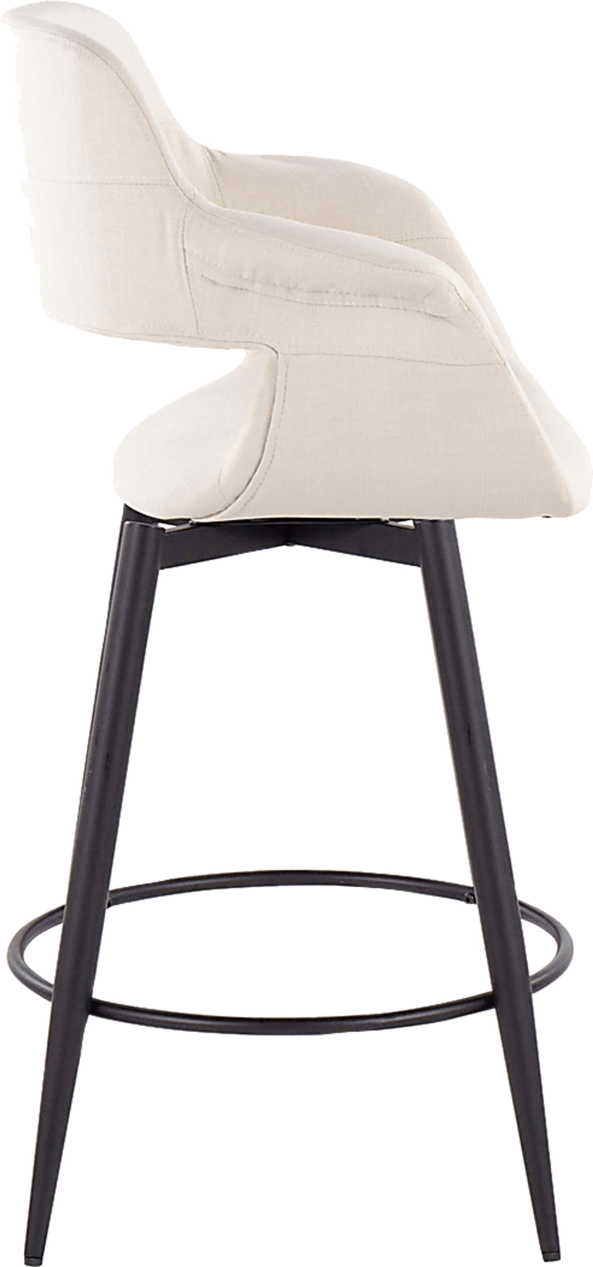 Lafanette II Cream Swivel Counter Height Stool, Set of 2 - Image 4