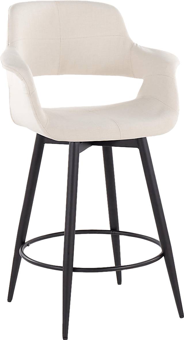 Lafanette II Cream Swivel Counter Height Stool, Set of 2 - Thumbnail - Image 5