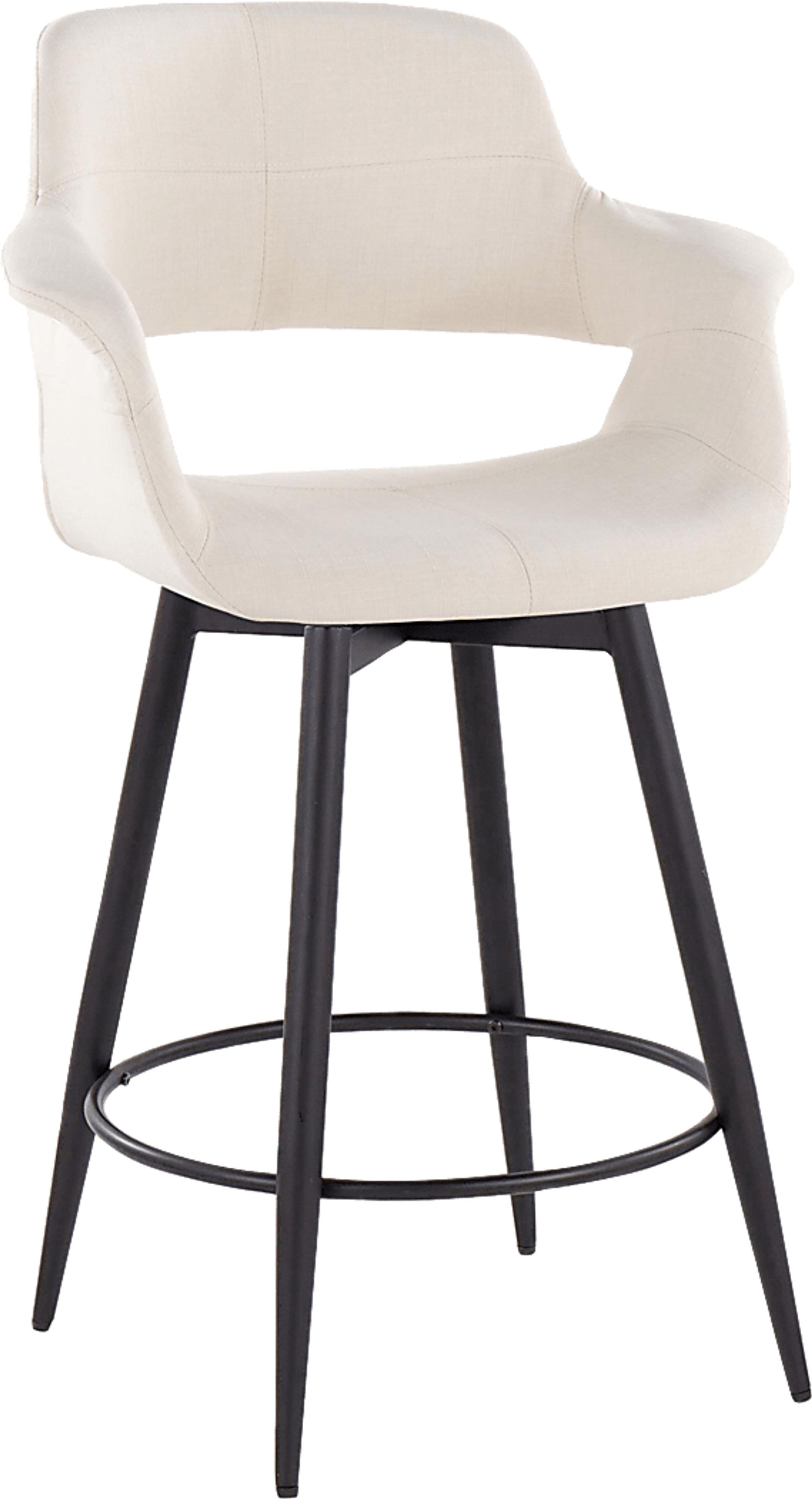 Lafanette II Cream Swivel Counter Height Stool, Set of 2 - Image 5