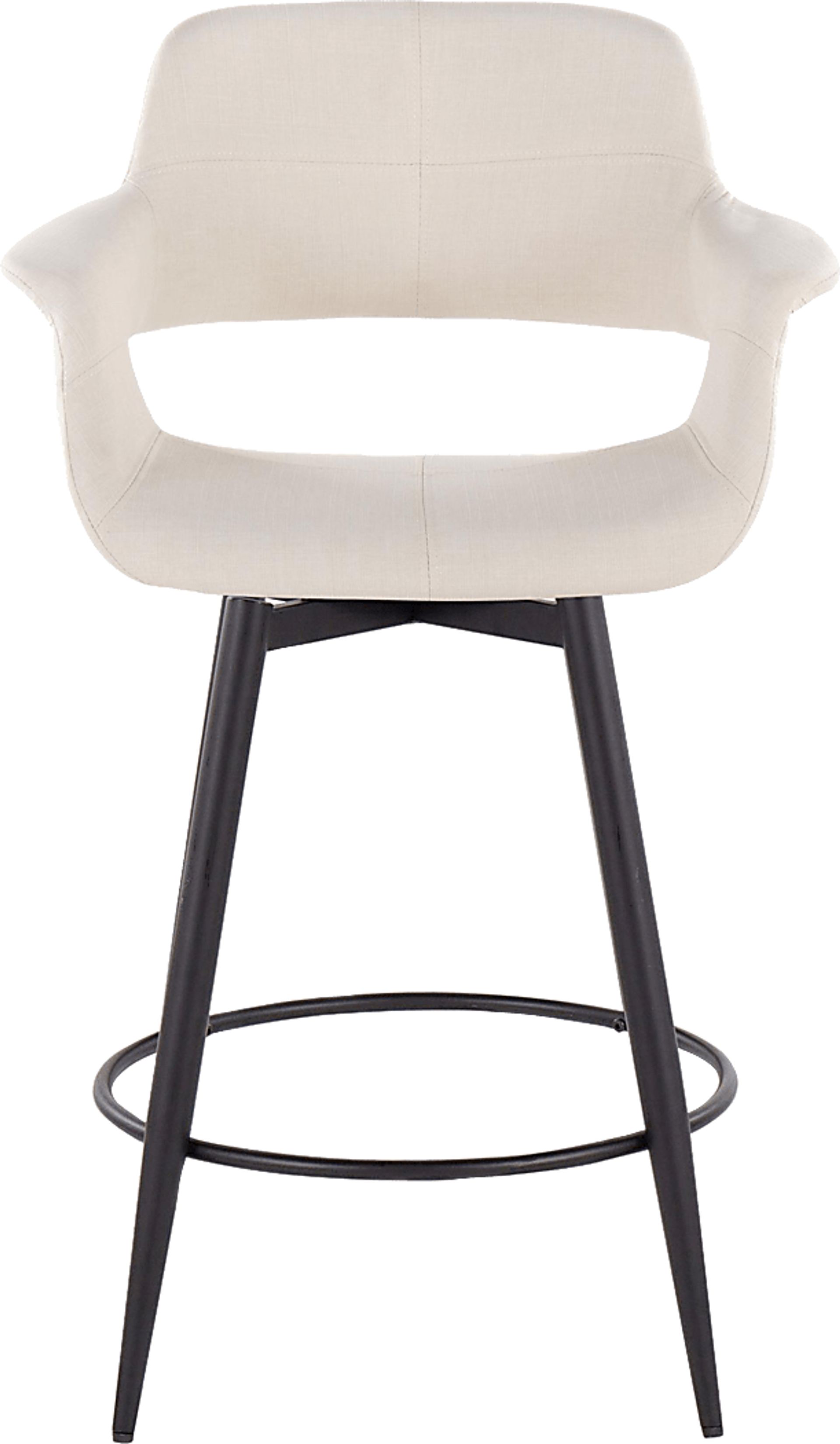 Lafanette II Cream Swivel Counter Height Stool, Set of 2 - Image 6