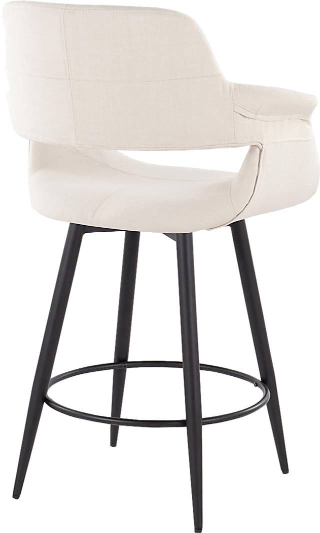 Lafanette II Cream Swivel Counter Height Stool, Set of 2 - Thumbnail - Image 7