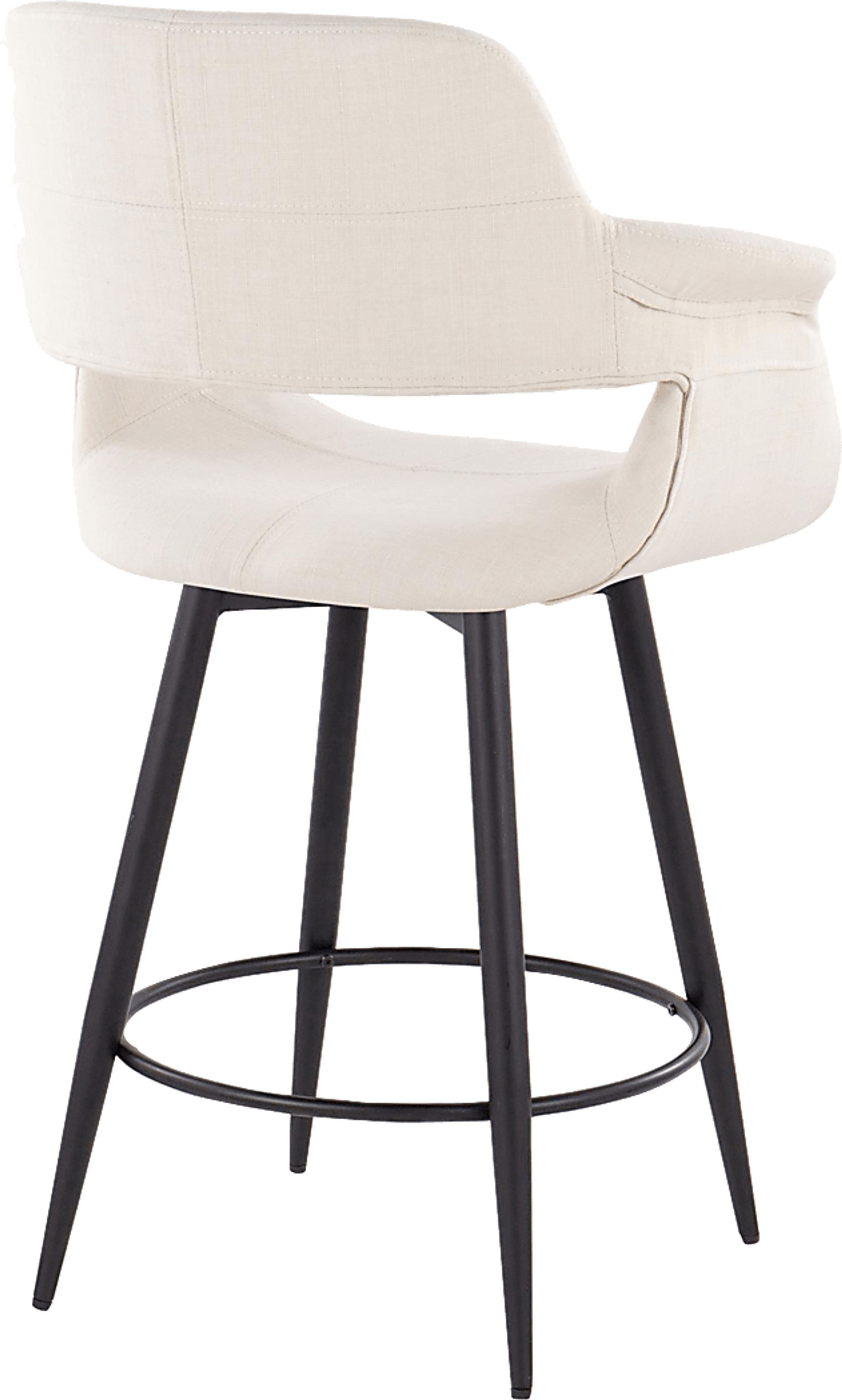 Lafanette II Cream Swivel Counter Height Stool, Set of 2 - Image 7