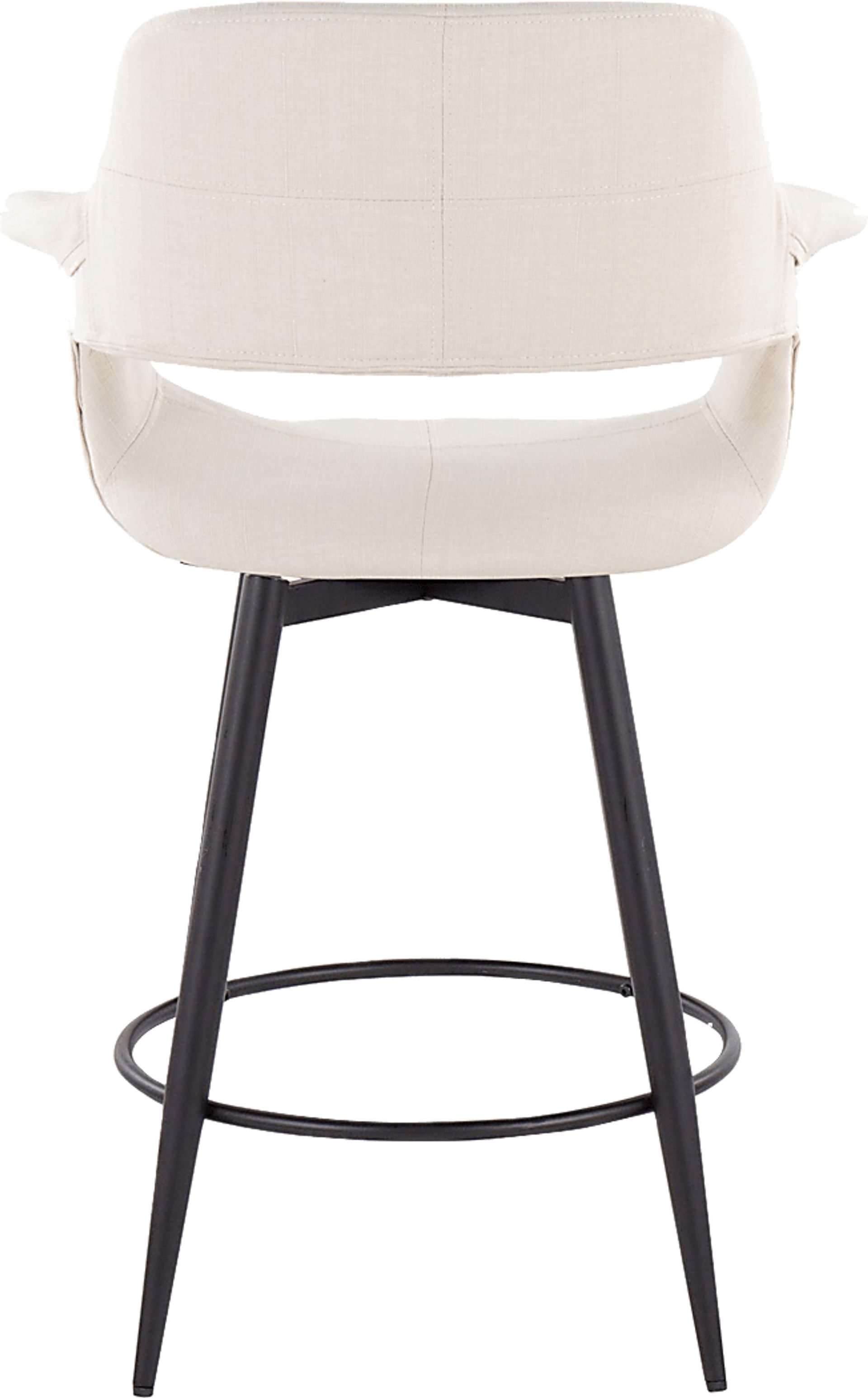 Lafanette II Cream Swivel Counter Height Stool, Set of 2 - Image 8