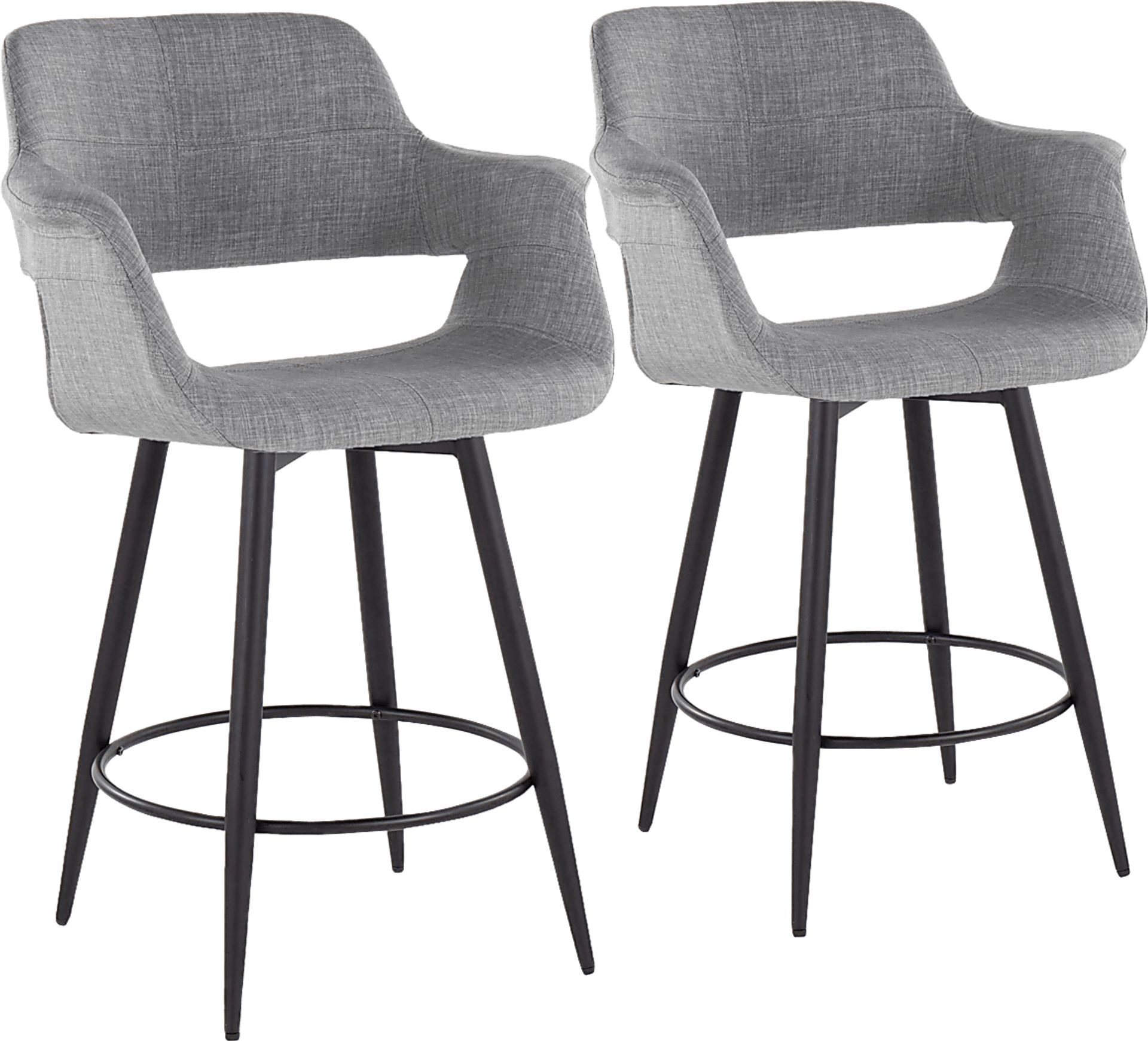 Lafanette II Gray Swivel Counter Height Stool, Set of 2 - Image 1