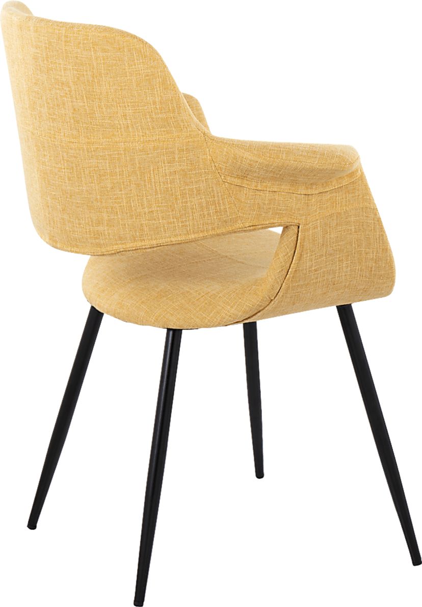 Lafanette II Yellow Arm Chair, Set of 2
