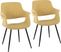 Lafanette II Yellow Arm Chair, Set of 2