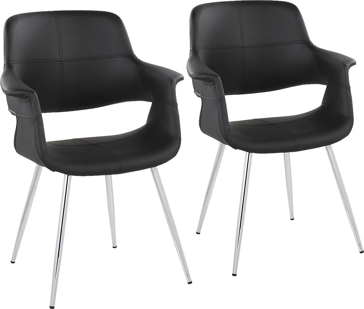 Lafanette III Black Arm Chair, Set of 2