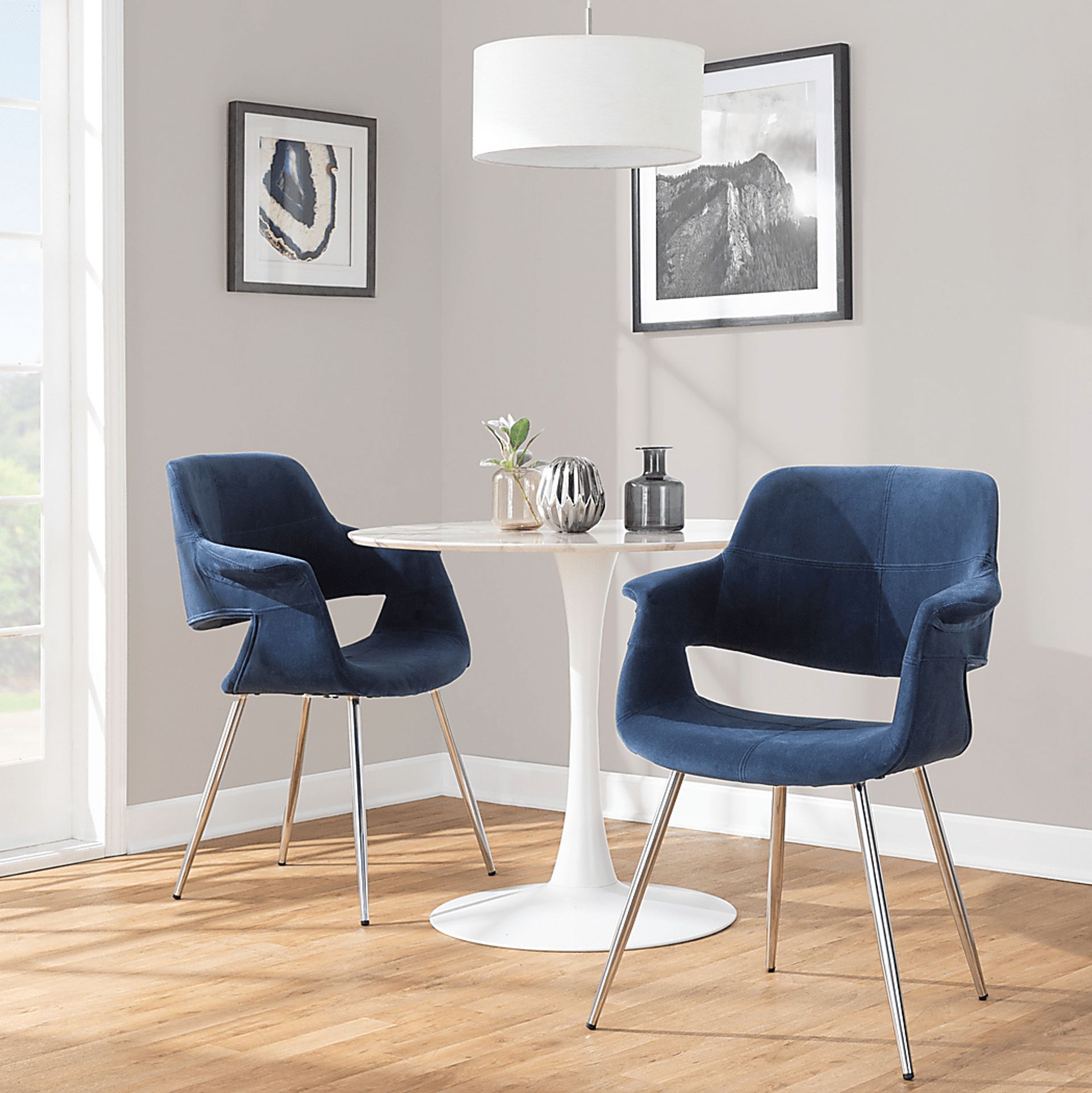 Lafanette III Blue Arm Chair, Set of 2 - Image 2