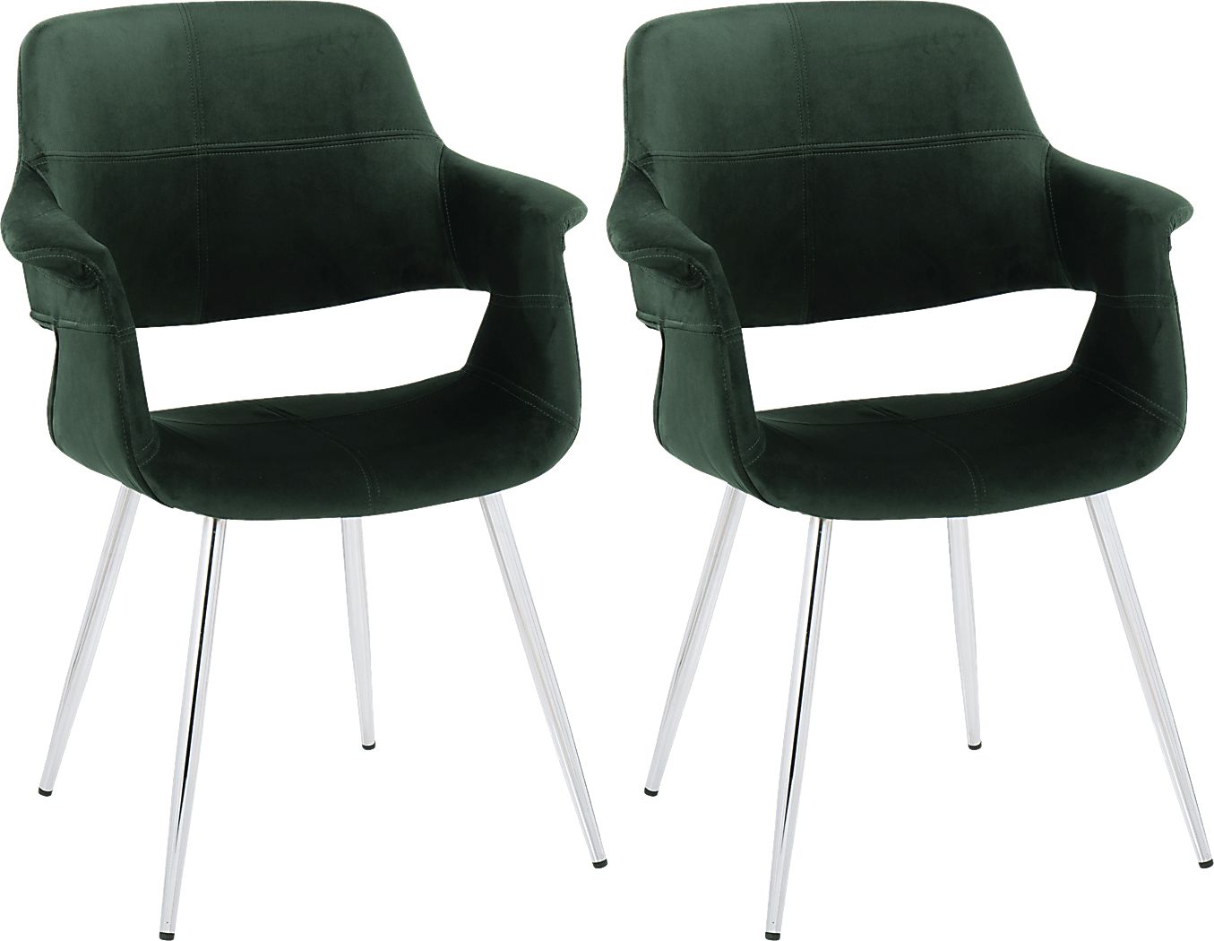 Lafanette III Green Arm Chair, Set of 2