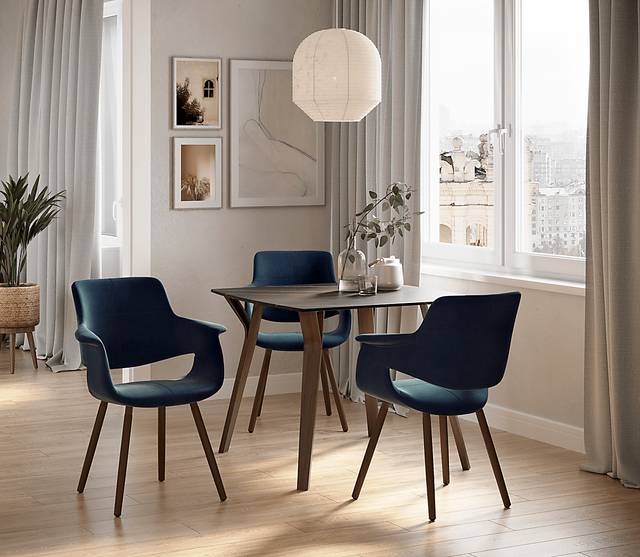 Lafanette IV Blue Arm Chair, Set of 2 - Thumbnail - Image 2