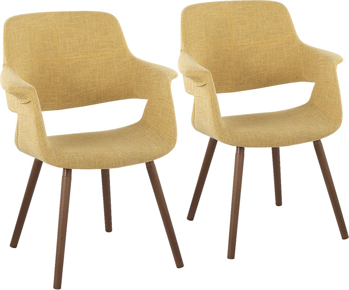Lafanette IV Yellow Arm Chair, Set of 2