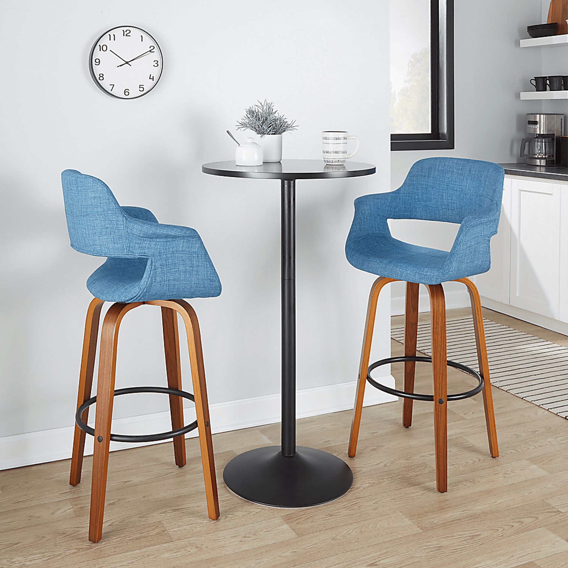 Lafanette V Blue Swivel Barstool, Set of 2 - Image 2