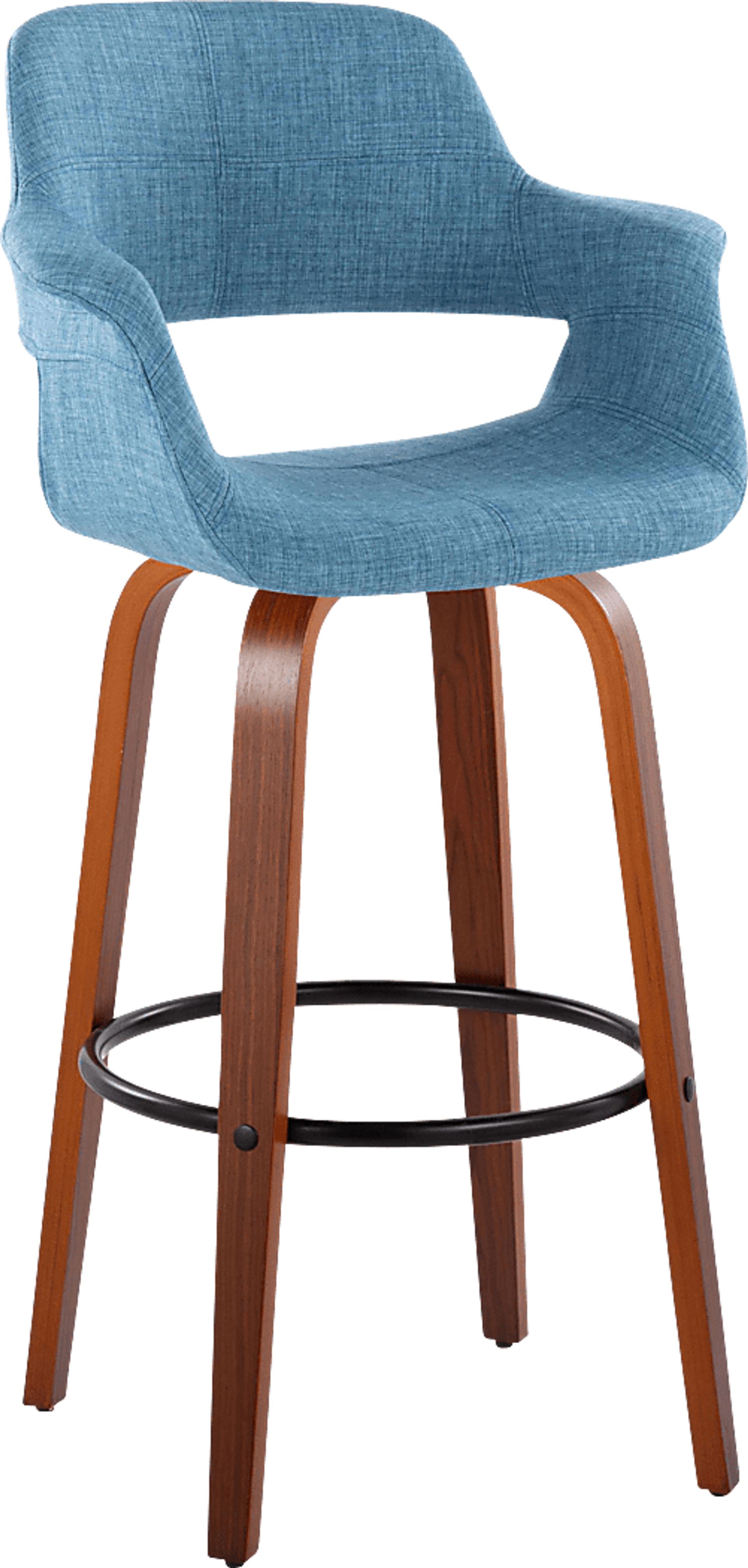 Lafanette V Blue Swivel Barstool, Set of 2 - Image 3