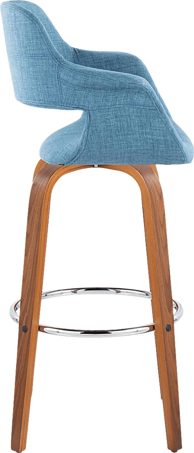 Lafanette V Blue Swivel Barstool, Set of 2 - Thumbnail - Image 4