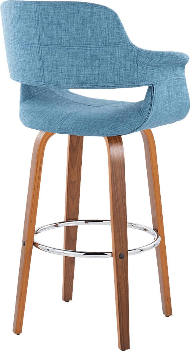 Lafanette V Blue Swivel Barstool, Set of 2 - Thumbnail - Image 5