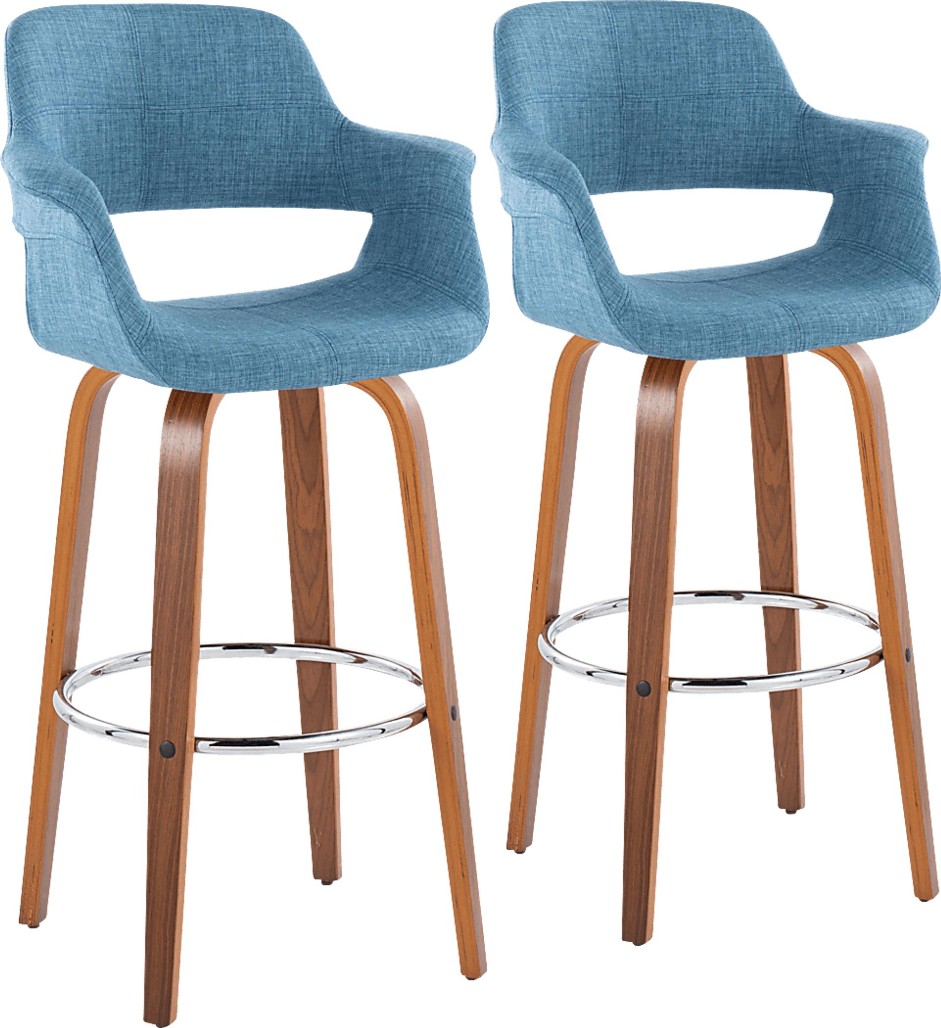Lafanette V Blue Swivel Barstool, Set of 2 - Image 1