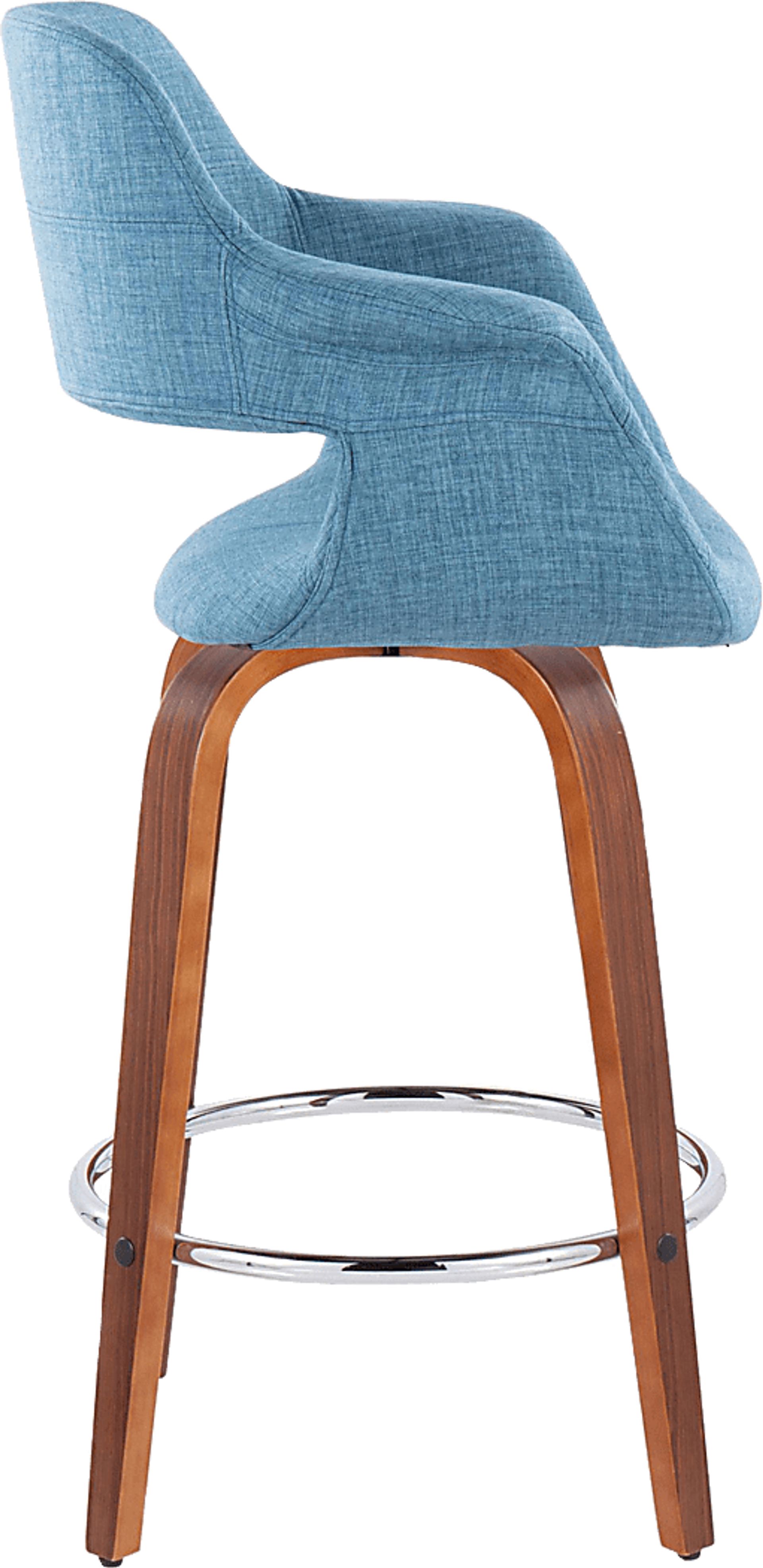 Lafanette V Blue Swivel Counter Height Stool, Set of 2 - Image 4