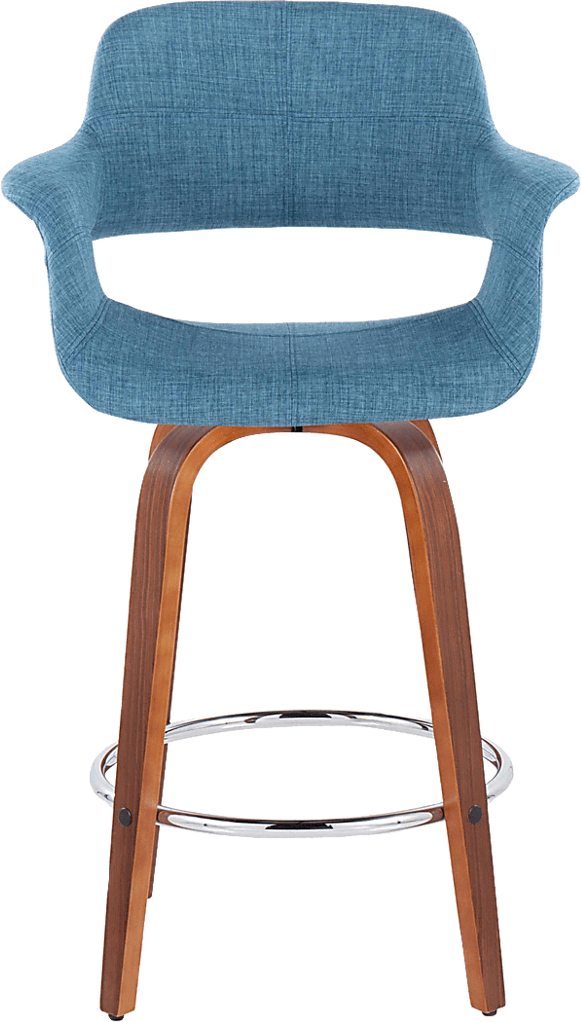 Lafanette V Blue Swivel Counter Height Stool, Set of 2 - Image 6