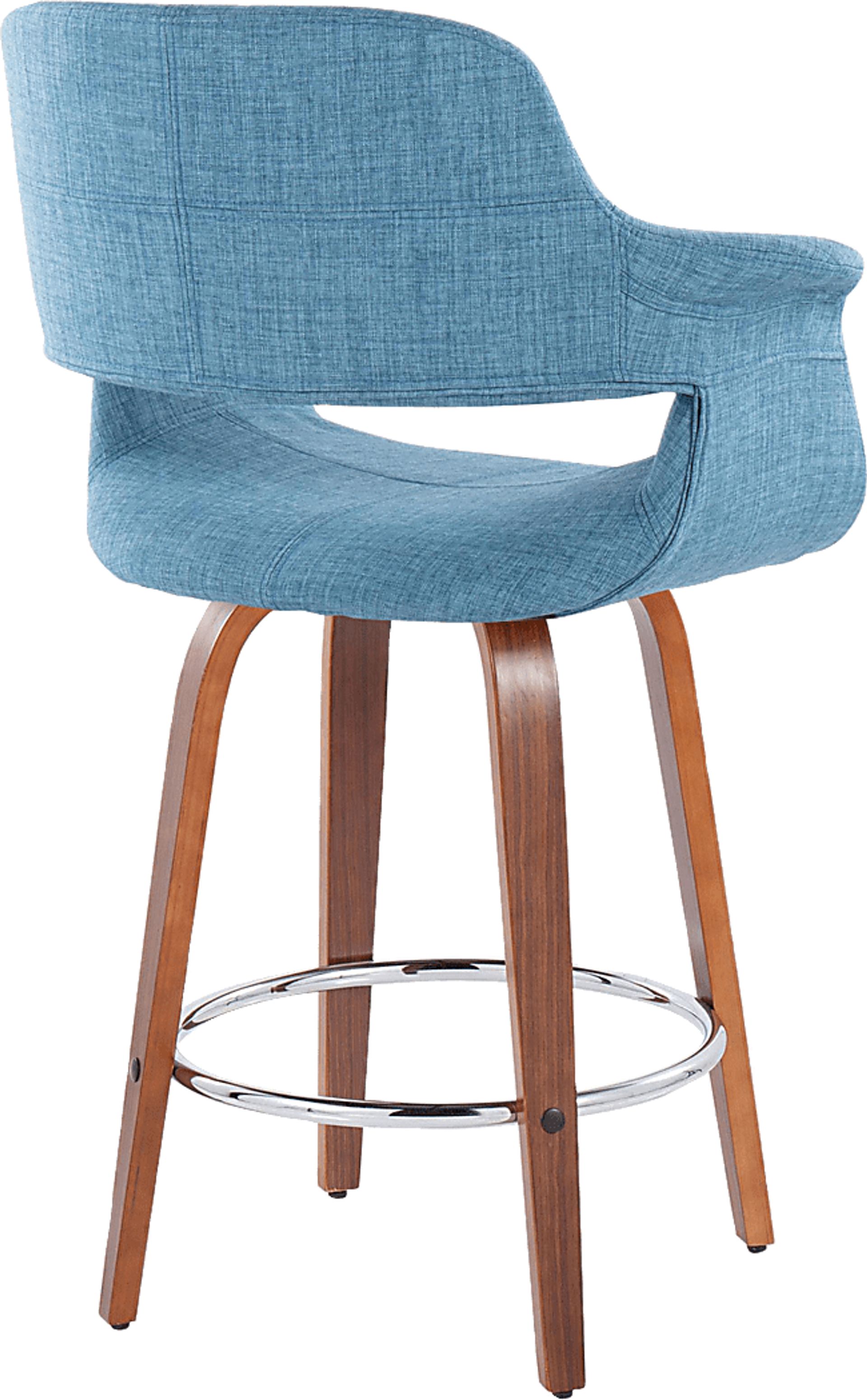 Lafanette V Blue Swivel Counter Height Stool, Set of 2 - Image 7