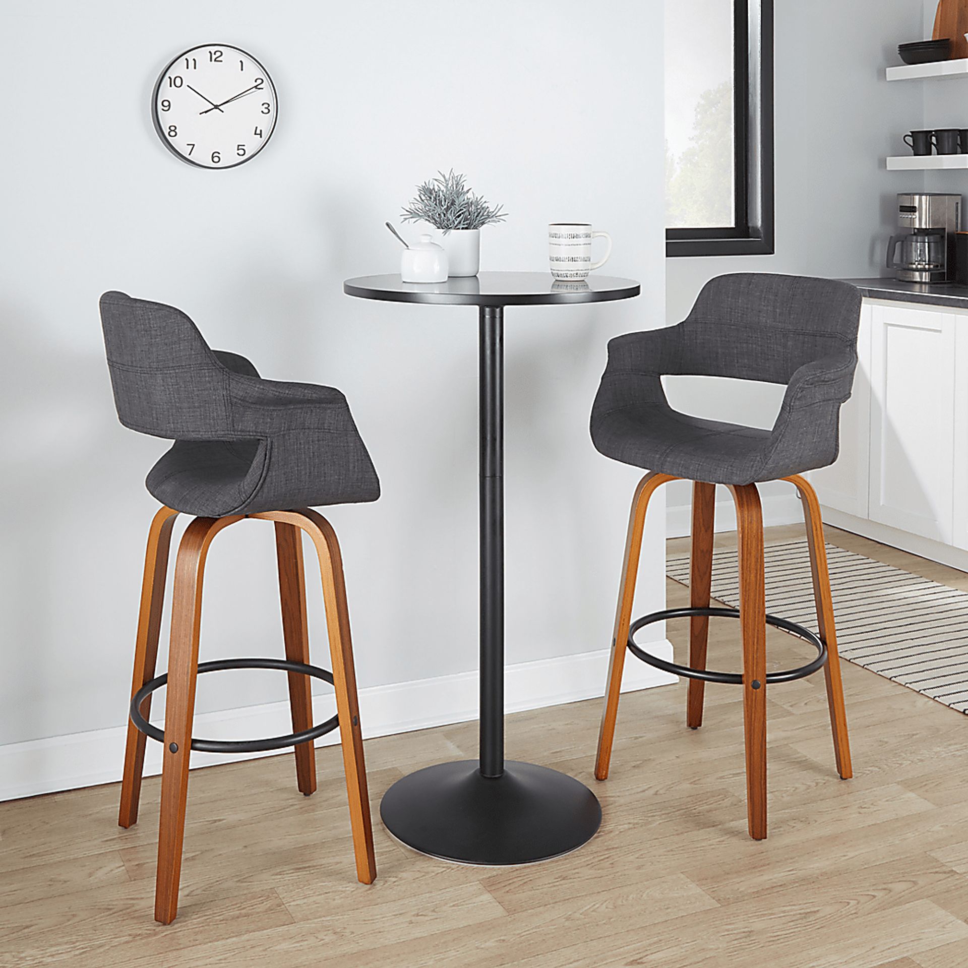 Lafanette V Charcoal Swivel Barstool, Set of 2 - Image 2