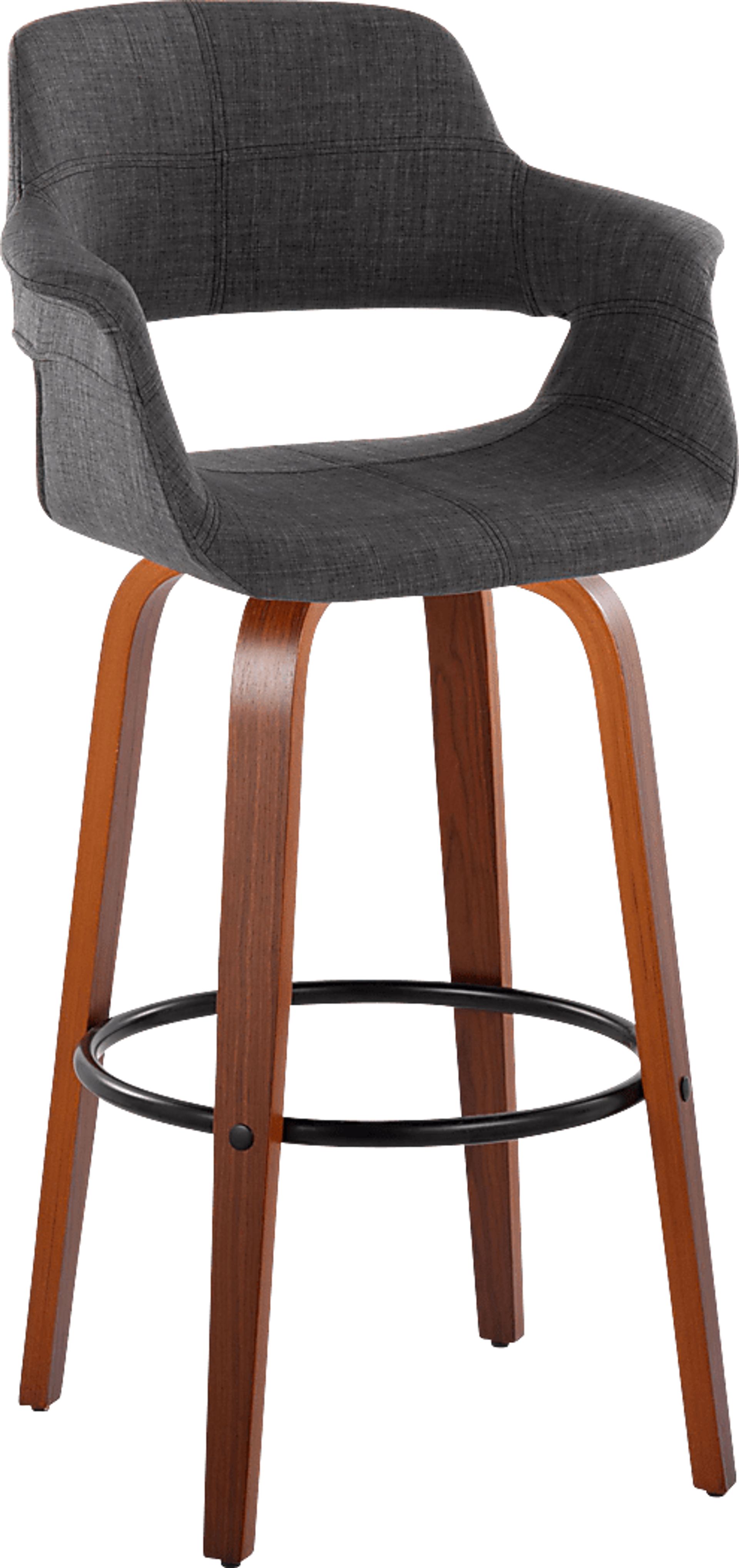 Lafanette V Charcoal Swivel Barstool, Set of 2 - Image 3