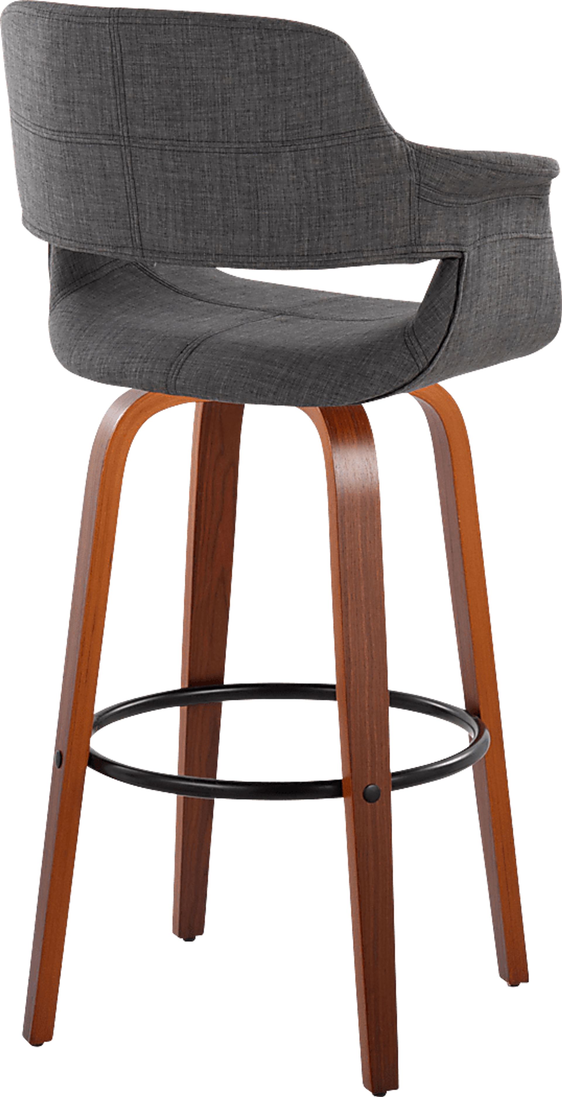 Lafanette V Charcoal Swivel Barstool, Set of 2 - Image 5