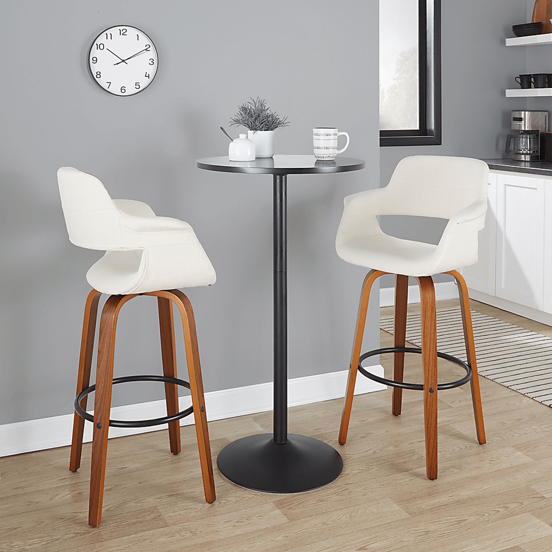 Lafanette V Cream Swivel Barstool, Set of 2 - Image 2