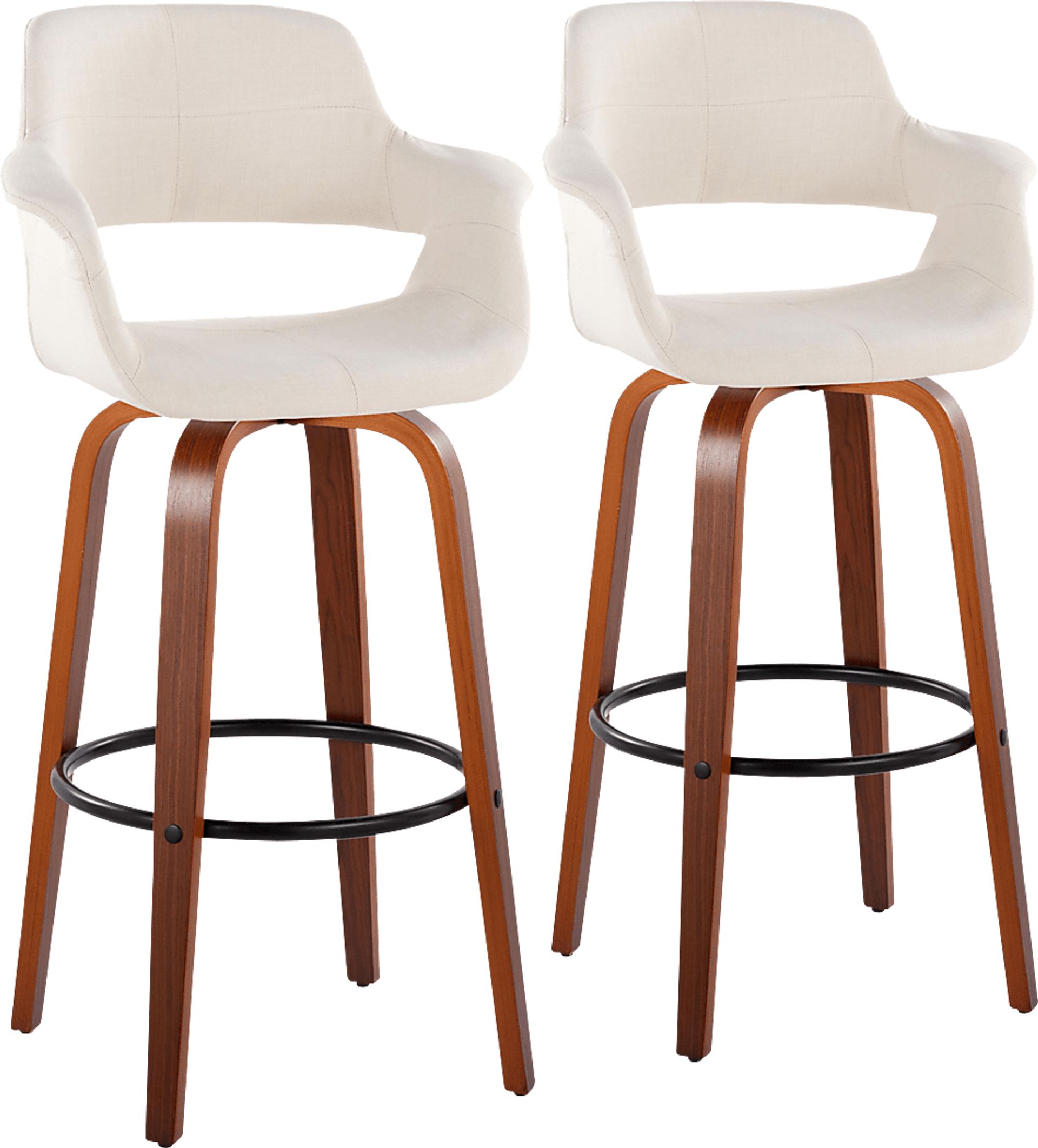 Lafanette V Cream Swivel Barstool, Set of 2 - Image 1