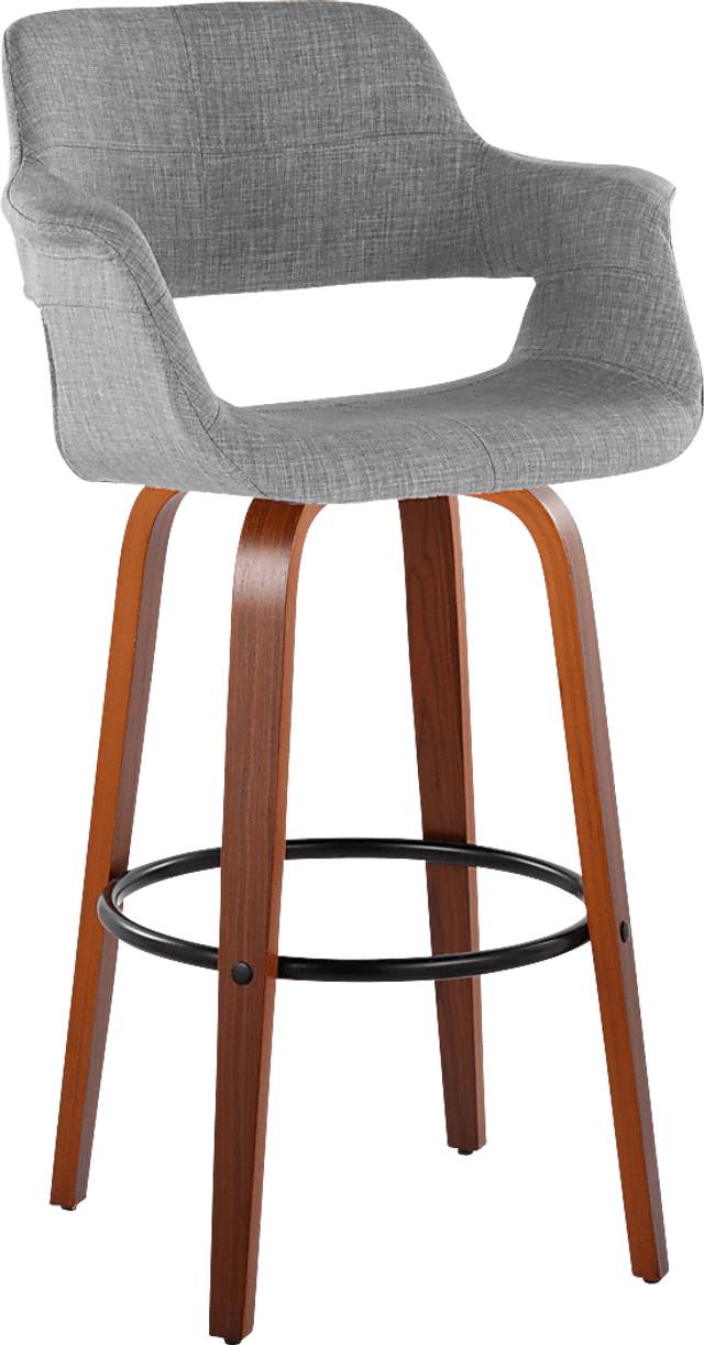 Lafanette V Gray Swivel Barstool, Set of 2 - Thumbnail - Image 3