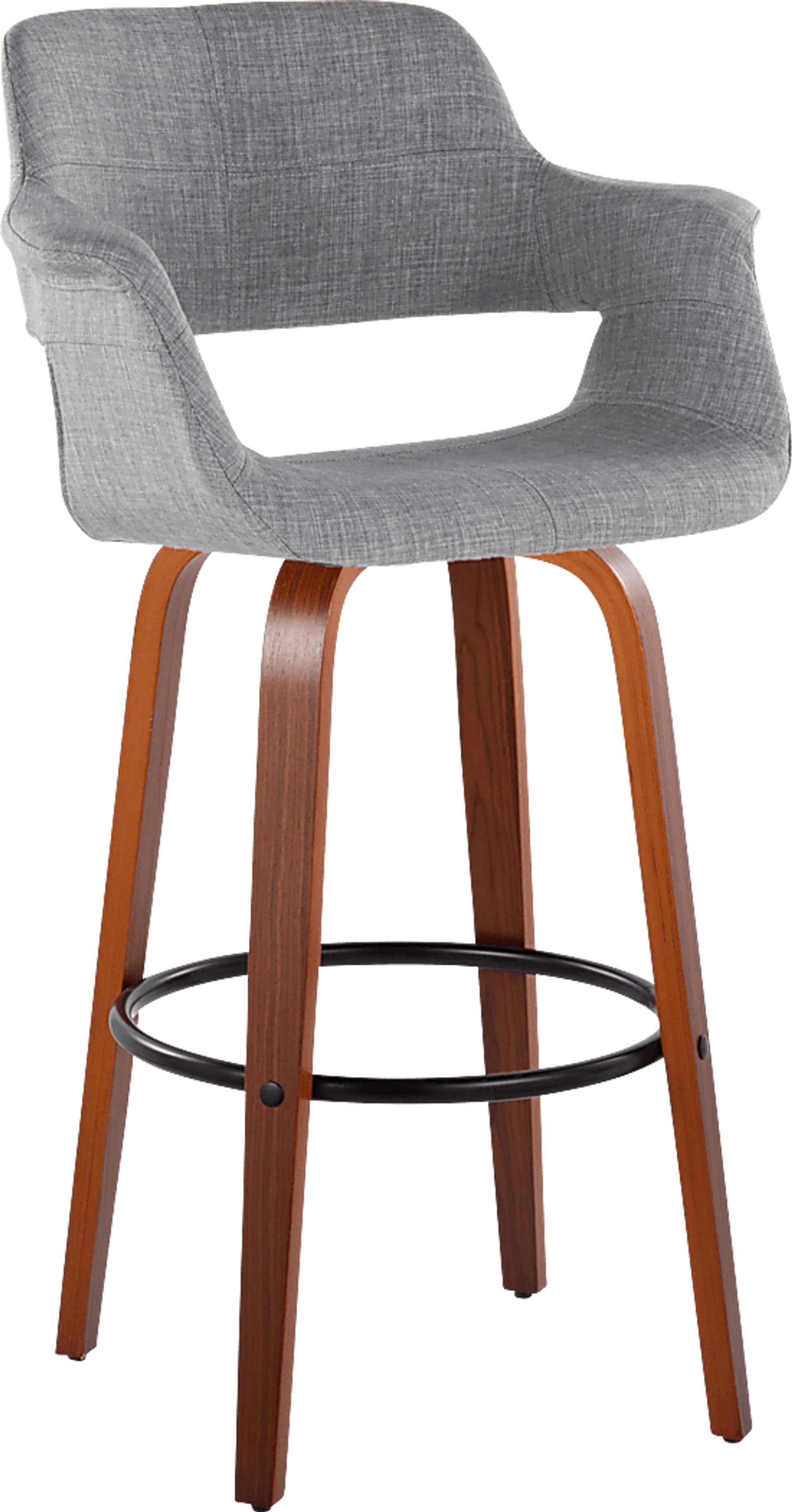 Lafanette V Gray Swivel Barstool, Set of 2 - Image 3