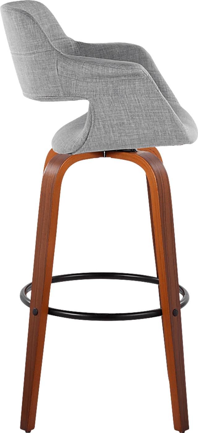 Lafanette V Gray Swivel Barstool, Set of 2 - Thumbnail - Image 4