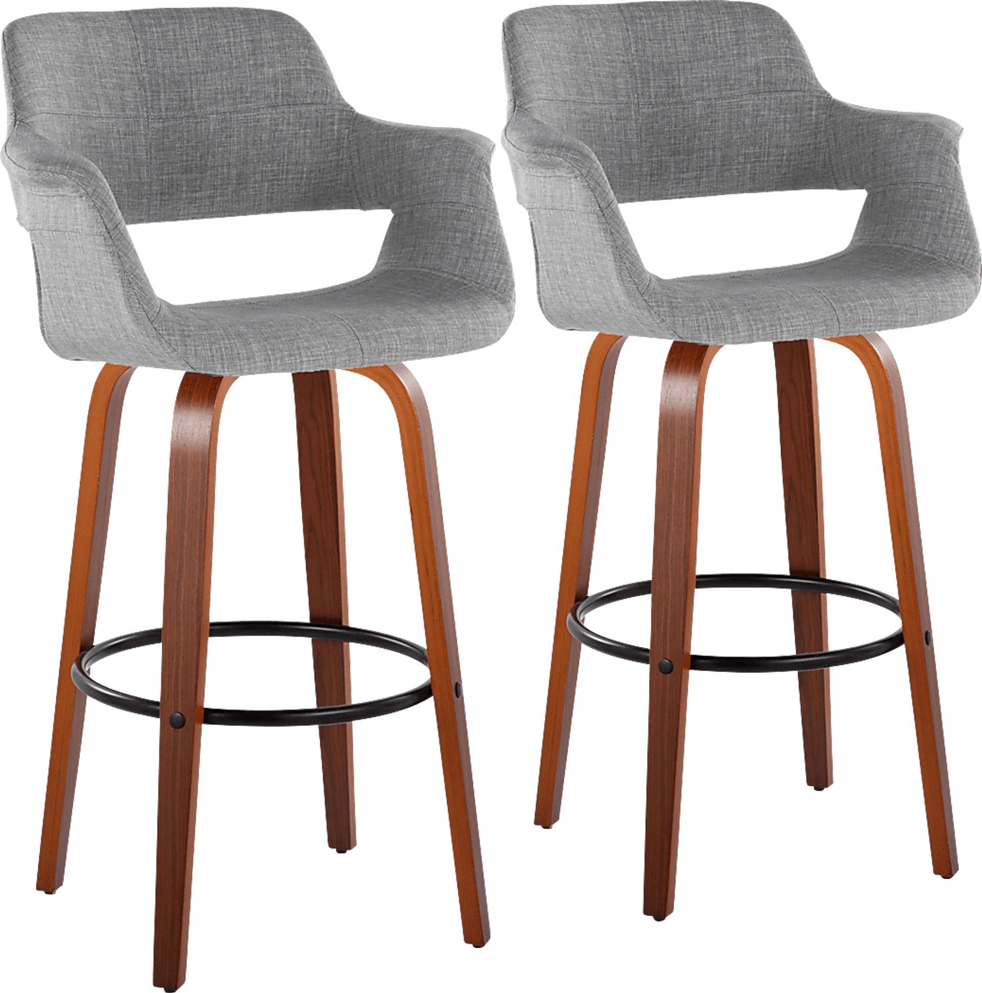 Lafanette V Gray Swivel Barstool, Set of 2 - Image 1