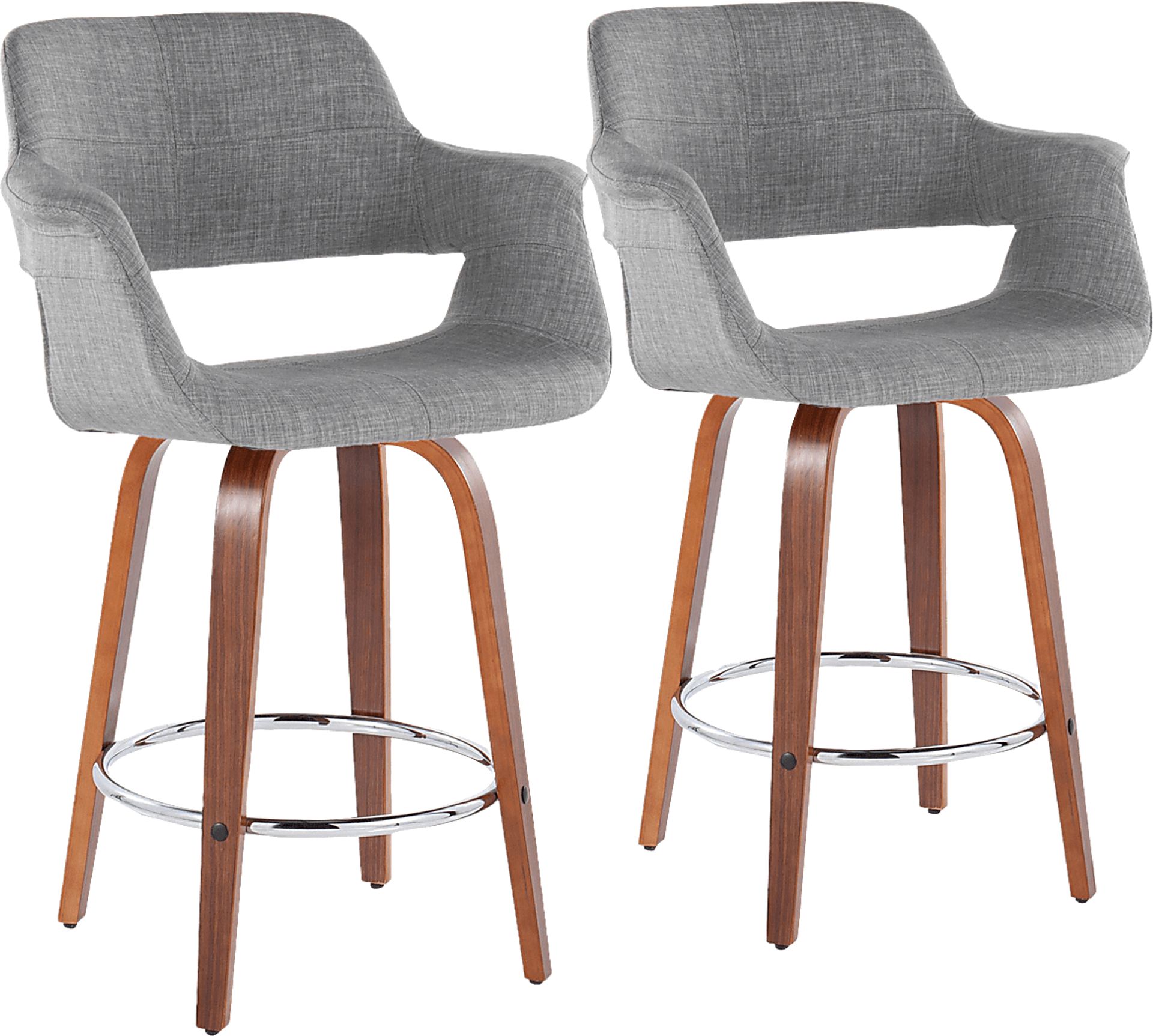 Lafanette V Gray Swivel Counter Height Stool, Set of 2 - Image 1