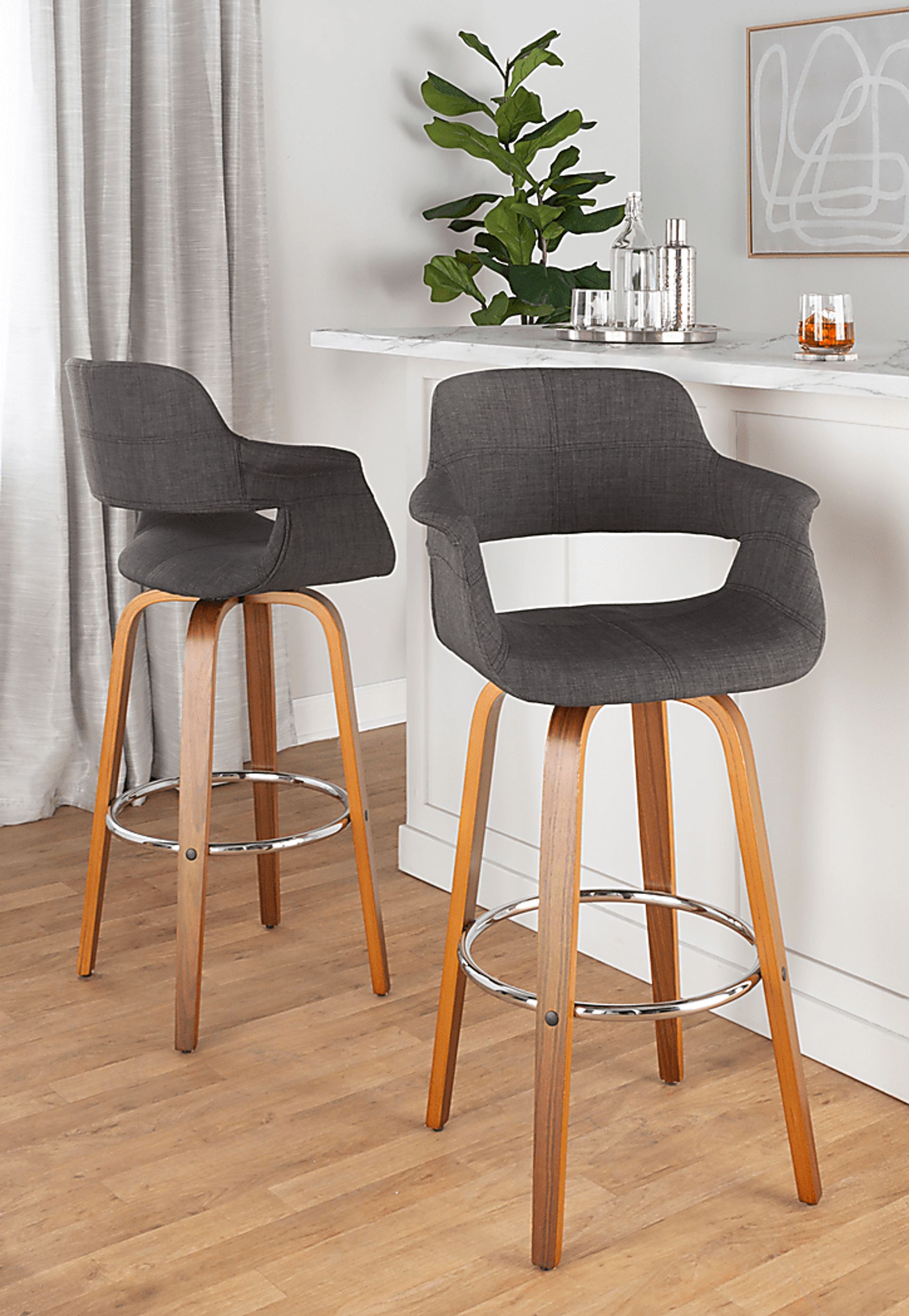 Lafanette VI Blue Swivel Barstool, Set of 2 - Image 9