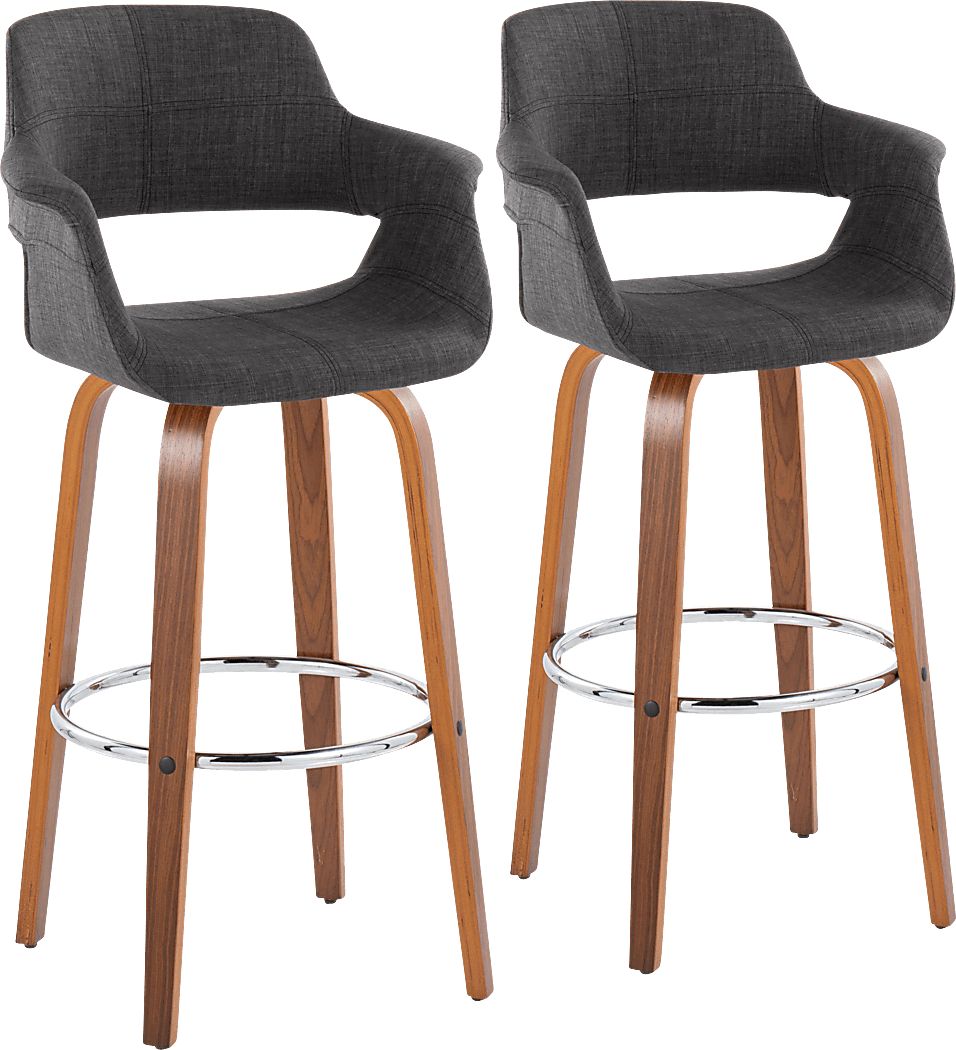 Lafanette VI Blue Swivel Barstool, Set of 2