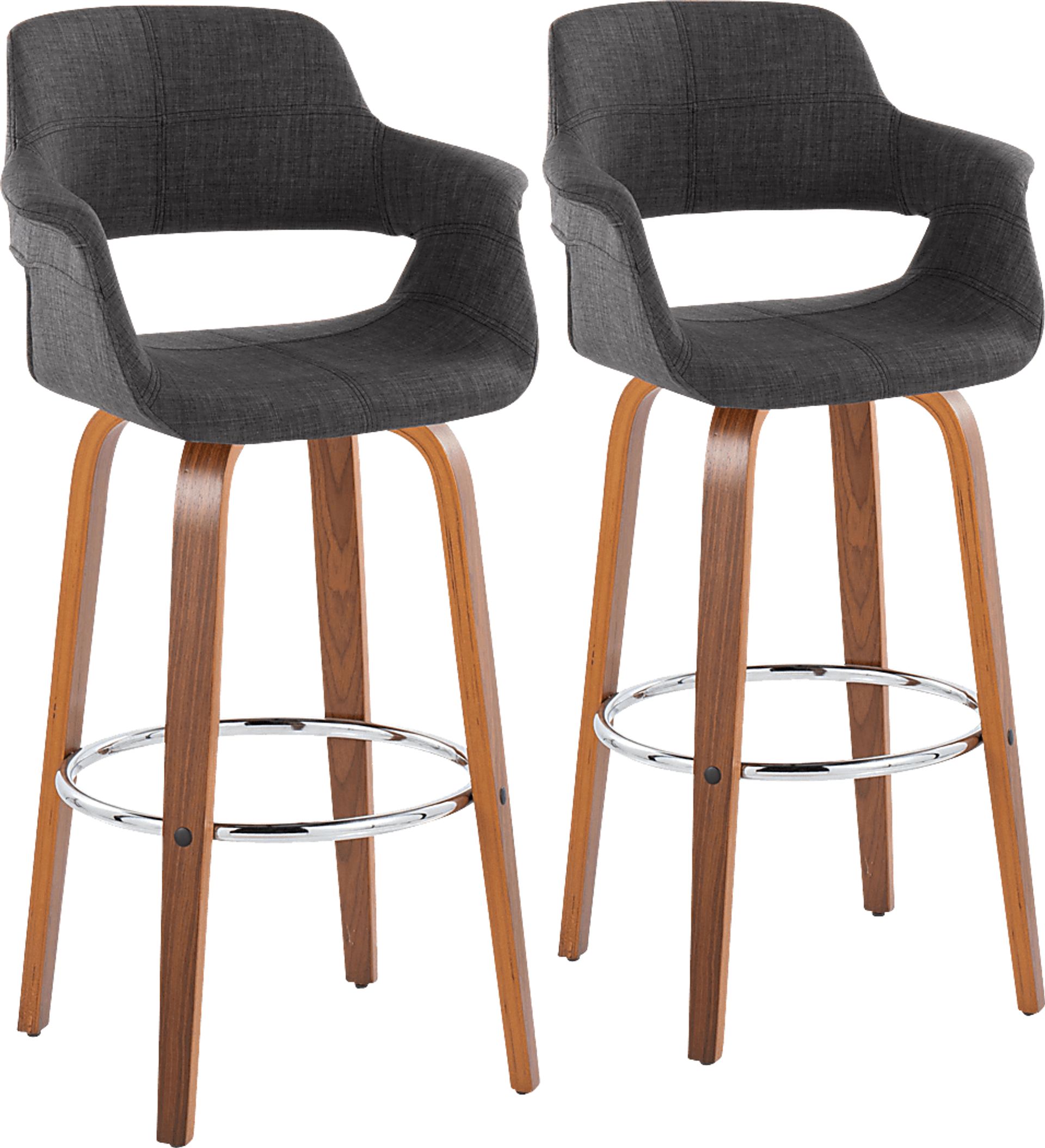 Lafanette VI Blue Swivel Barstool, Set of 2 - Image 1