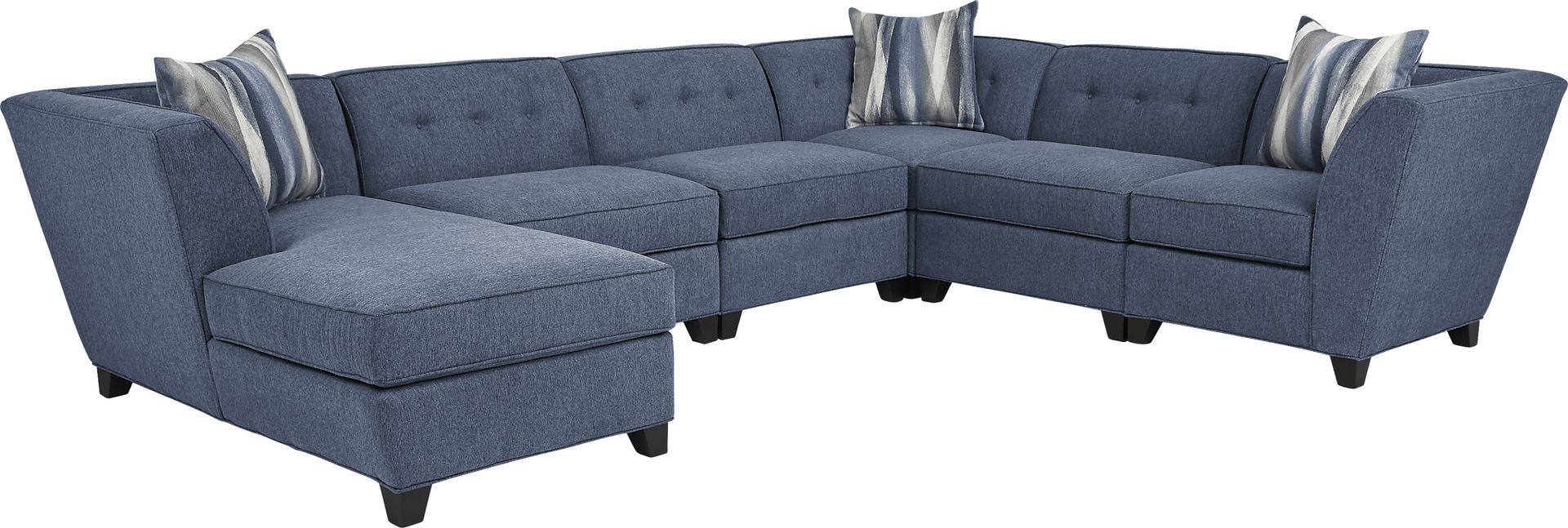 Lafayette Square Blue 6 Pc Sectional - Image 1
