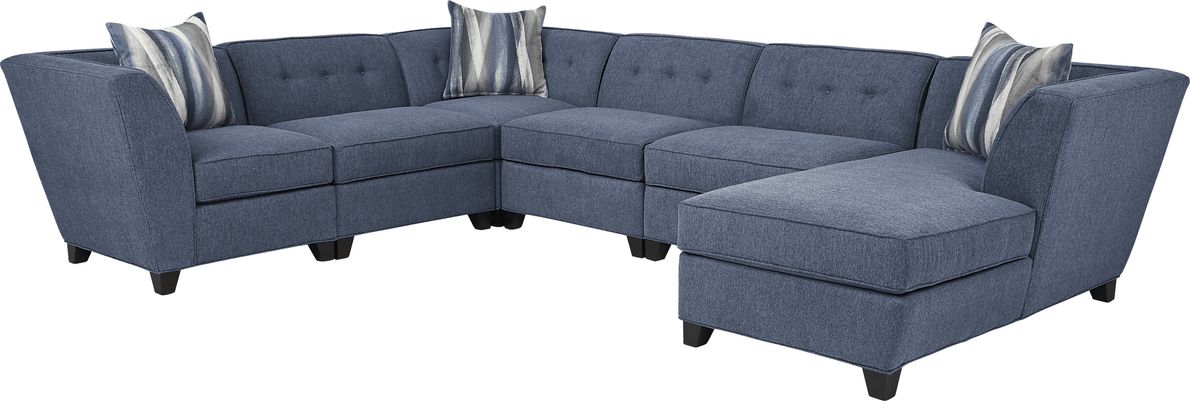 Lafayette Square Blue 6 Pc Sectional
