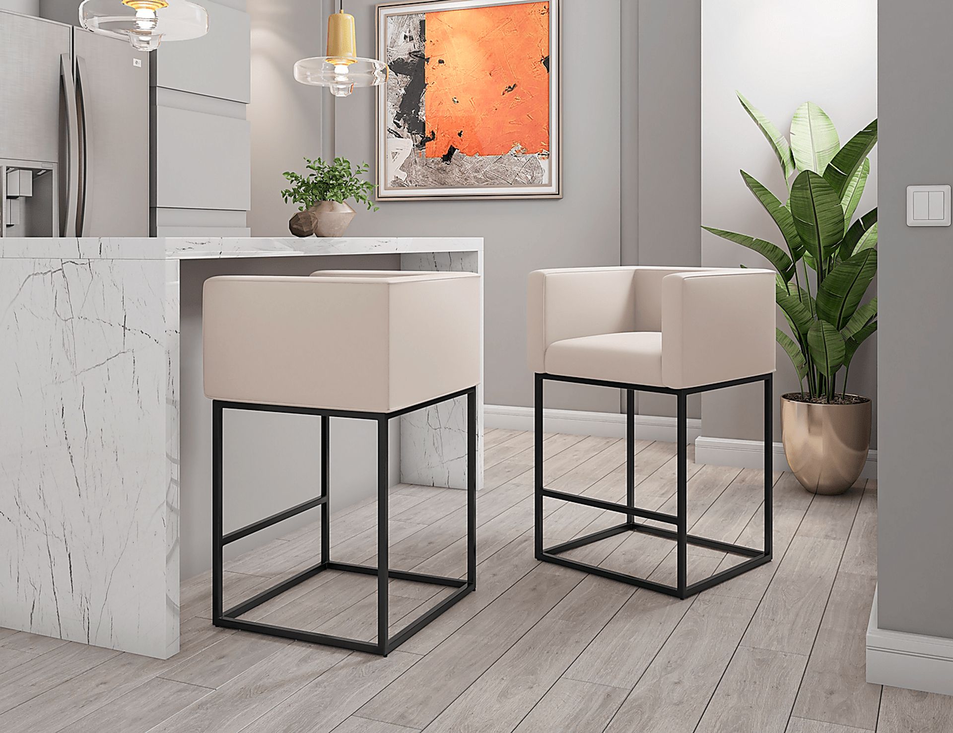 Lafbery Beige Counter Height Stool - Image 6