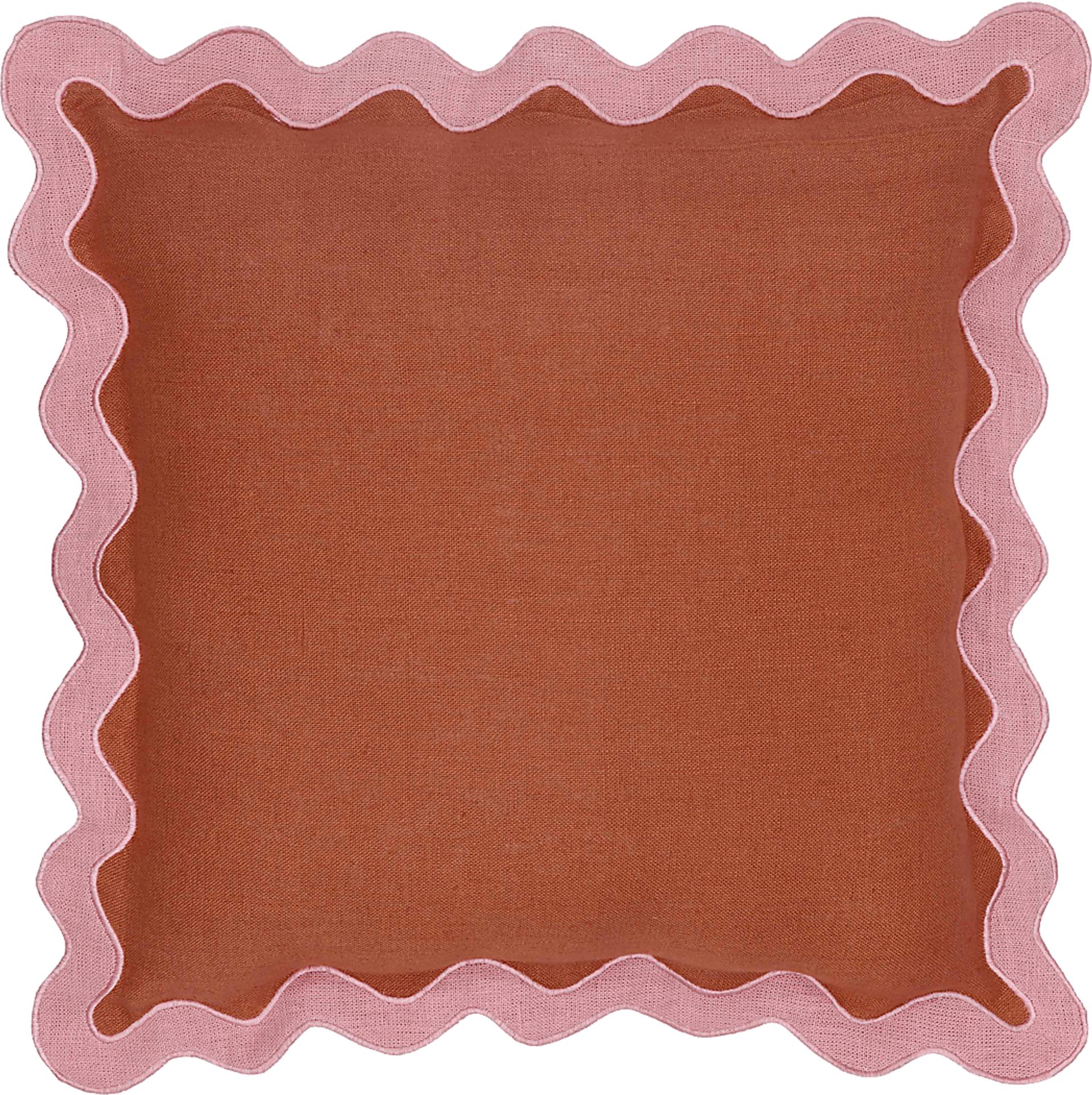 Lafora Pink and Terracotta Accent Pillow - Image 1