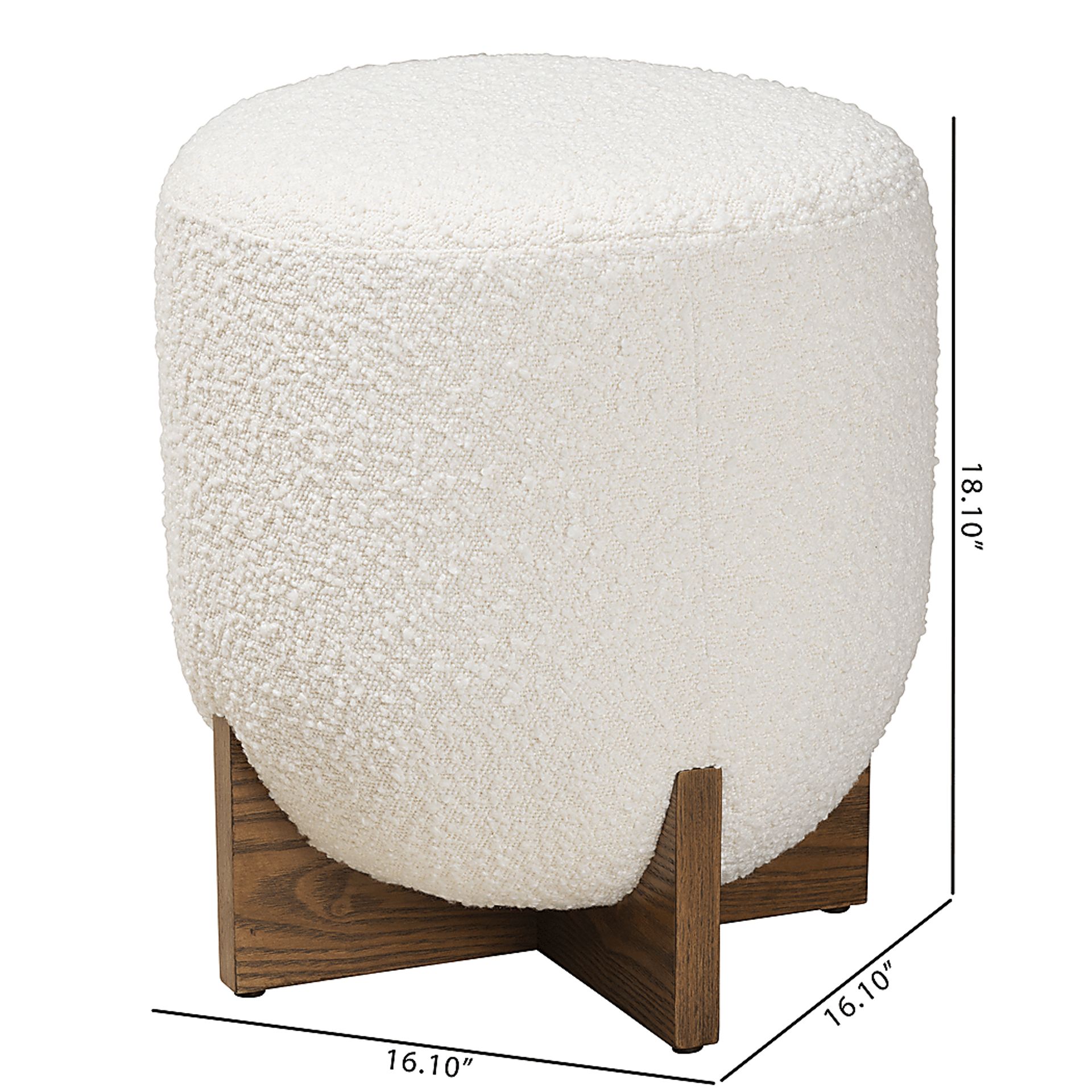 Lafoye Cream Ottoman - Image 8