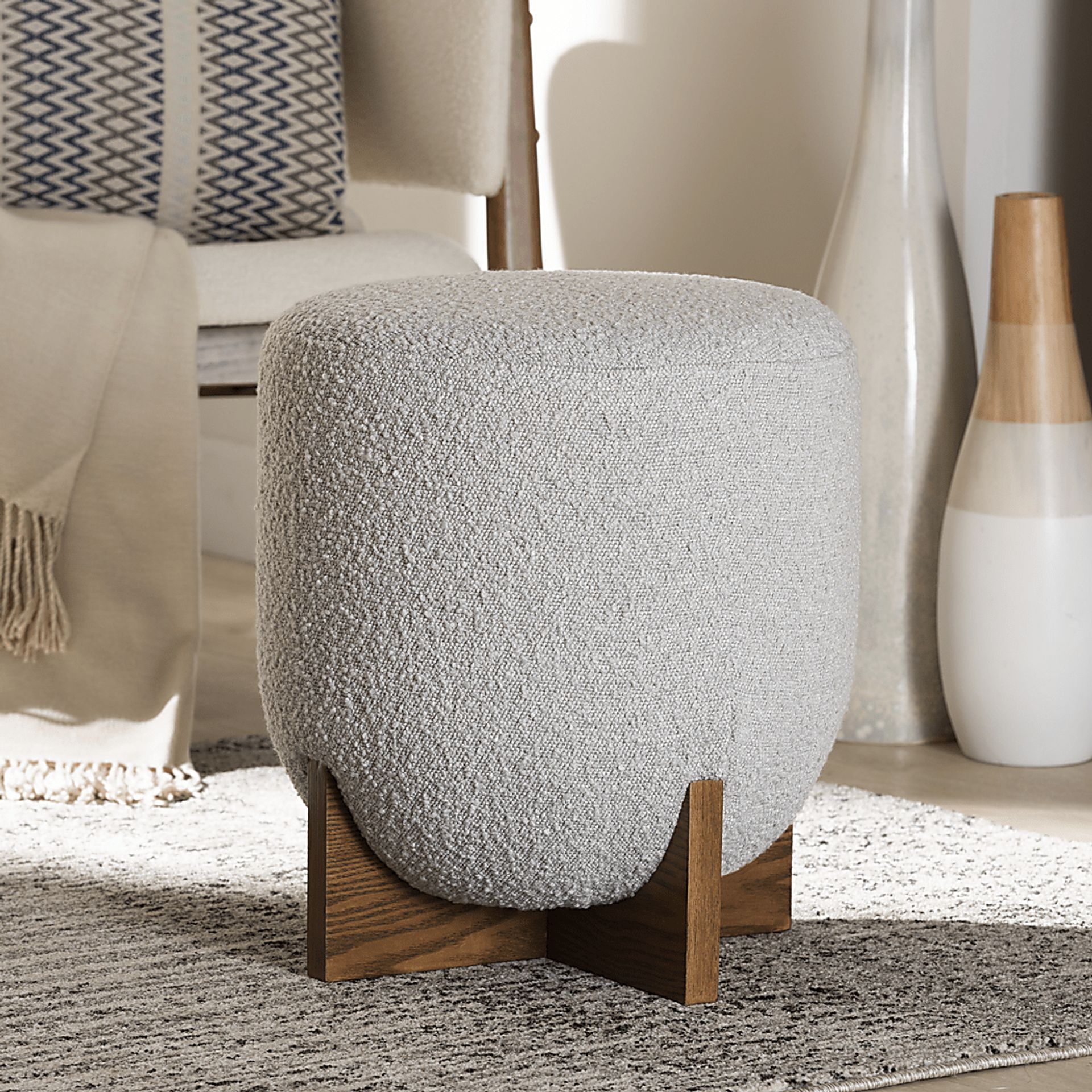 Lafoye Light Gray Ottoman - Image 2