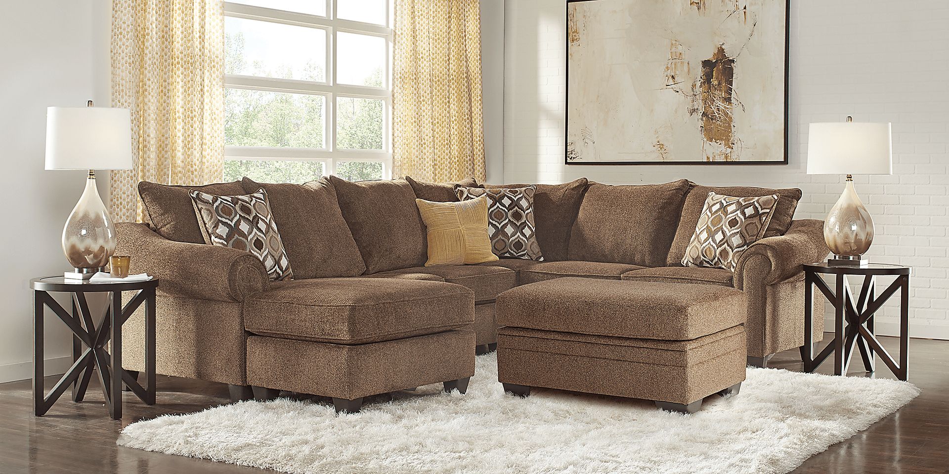 Lago Vista Chocolate 3 Pc Sectional Living Room - Image 1
