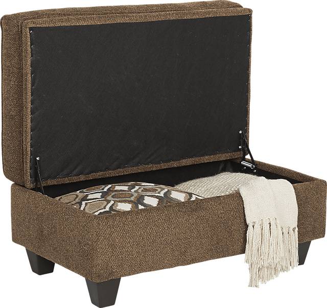 Lago Vista Chocolate Storage Ottoman - Thumbnail - Image 1