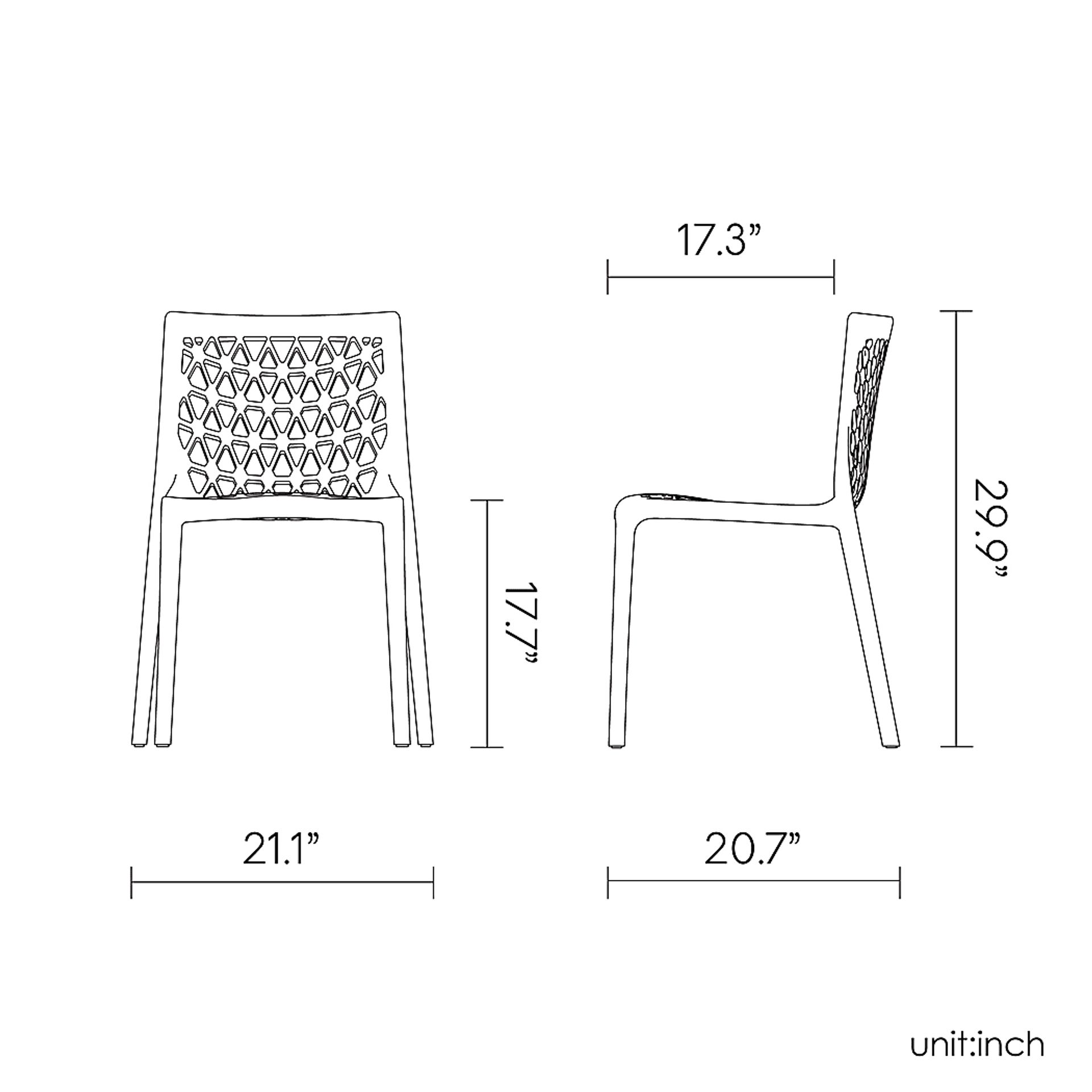 Lagoon Milan Light Blue Side Chair, Set of 2 - Image 6